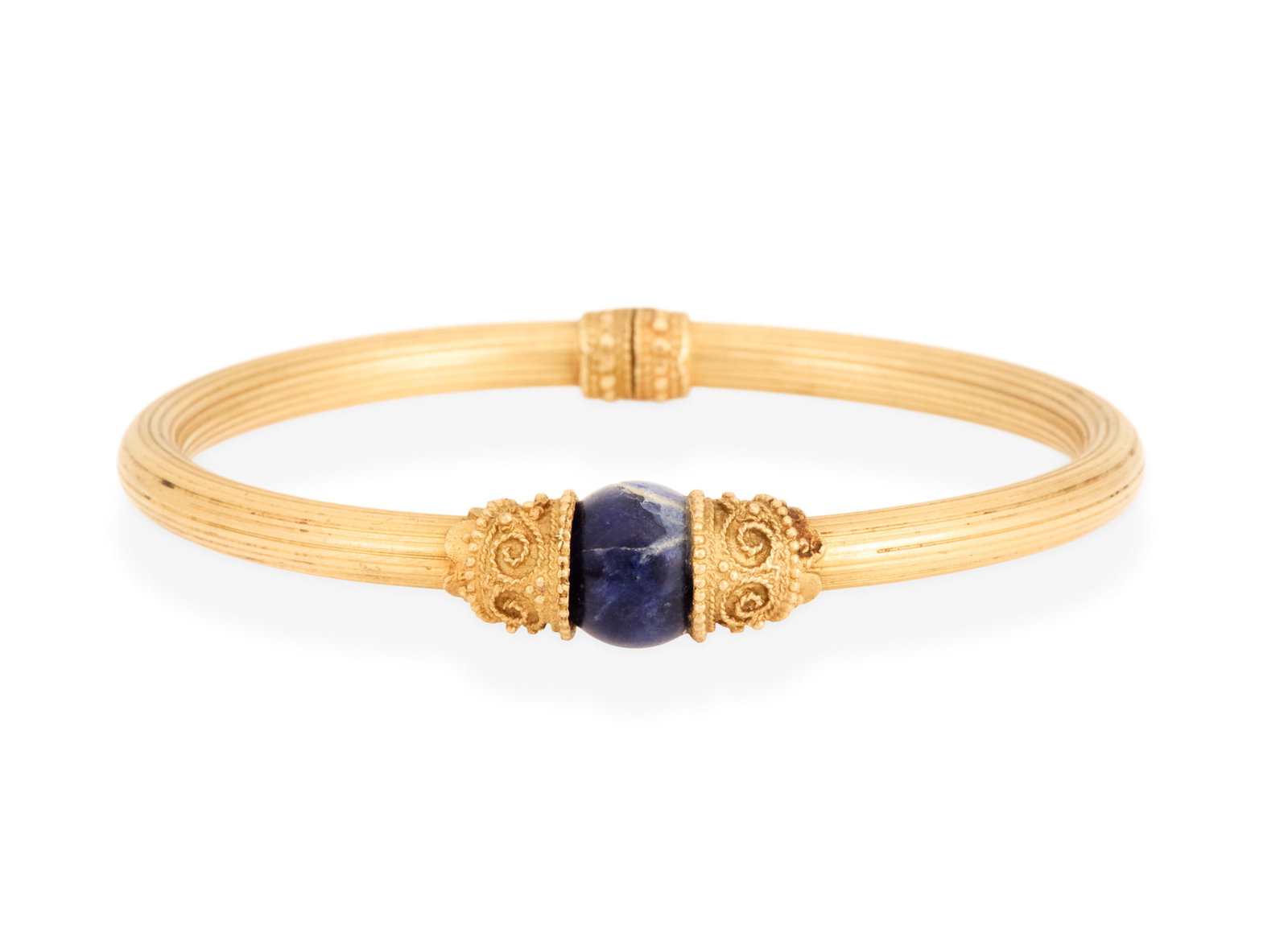 Greek Lapis Lazuli Bangle Bracelet (1 of 2)