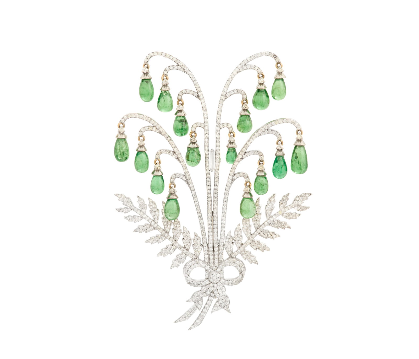 Articulated Tsavorite Garnet and Diamond Brooch (1 of 1)