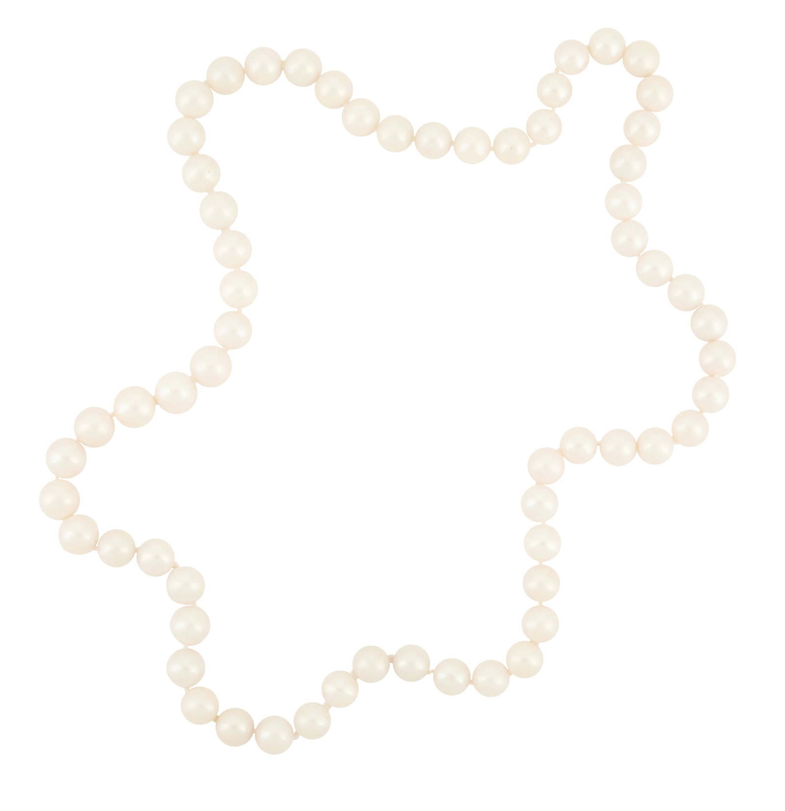 Opera Length Pearl Necklace: Opera Length Pearl Necklace the necklace composed of white cultured pearls with a good luster, measuring approximately 12.50mm to 13.00mm. l. 32", total weight 165.9 grams