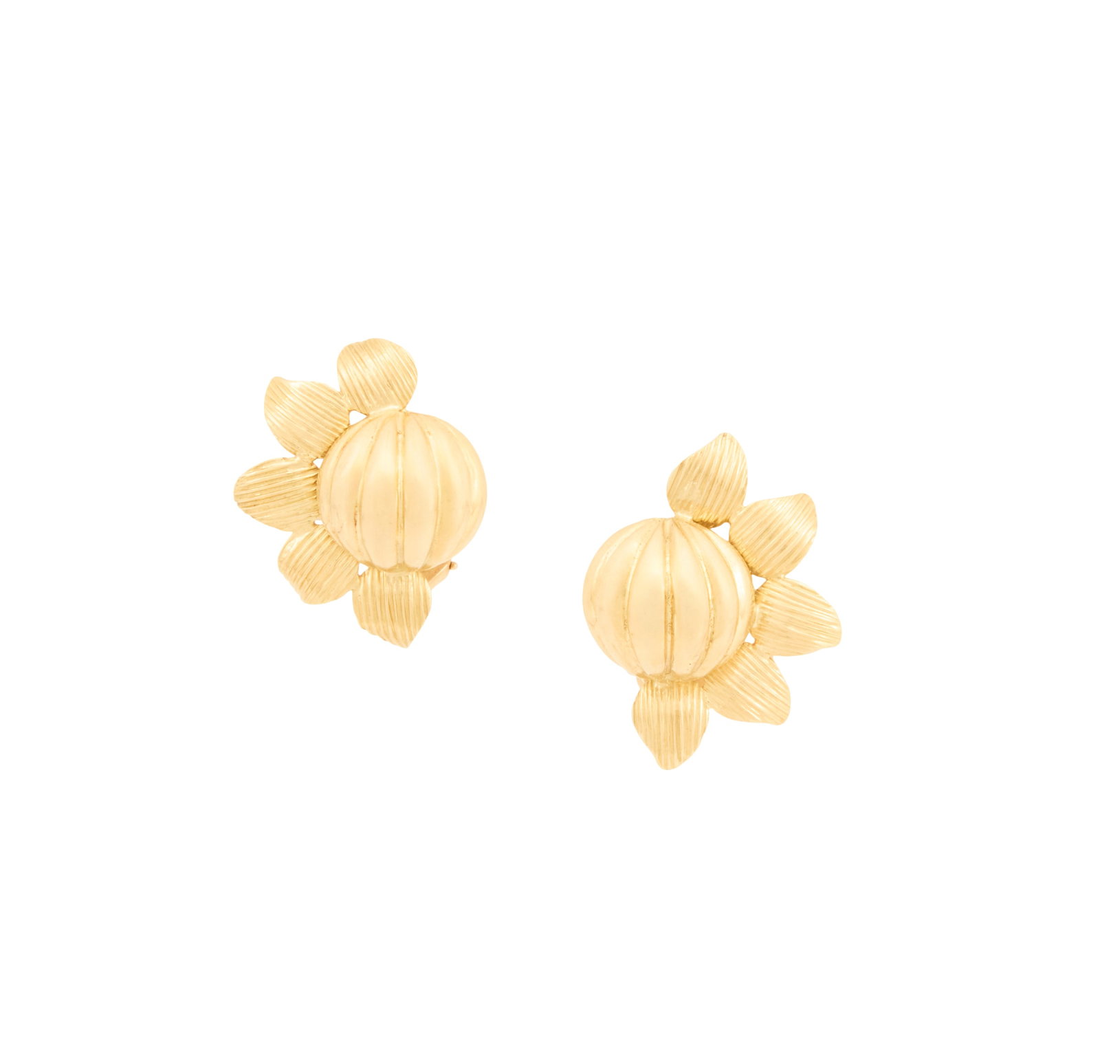 Pair of French Sunflower Ear Clips (1 of 1)