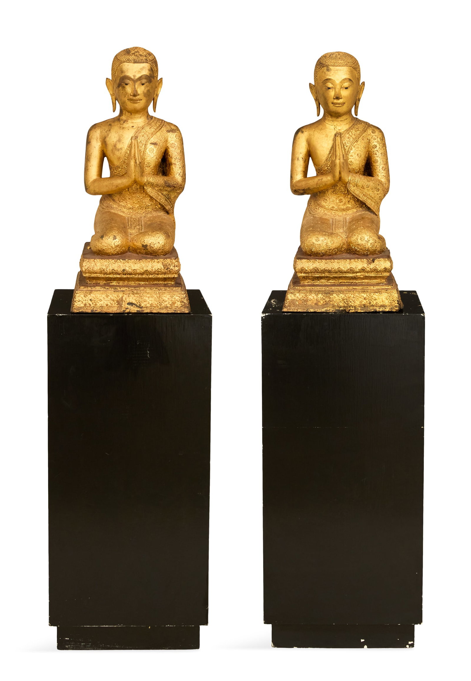 Pair of Thai Devotees of Buddha on Stands (1 of 5)