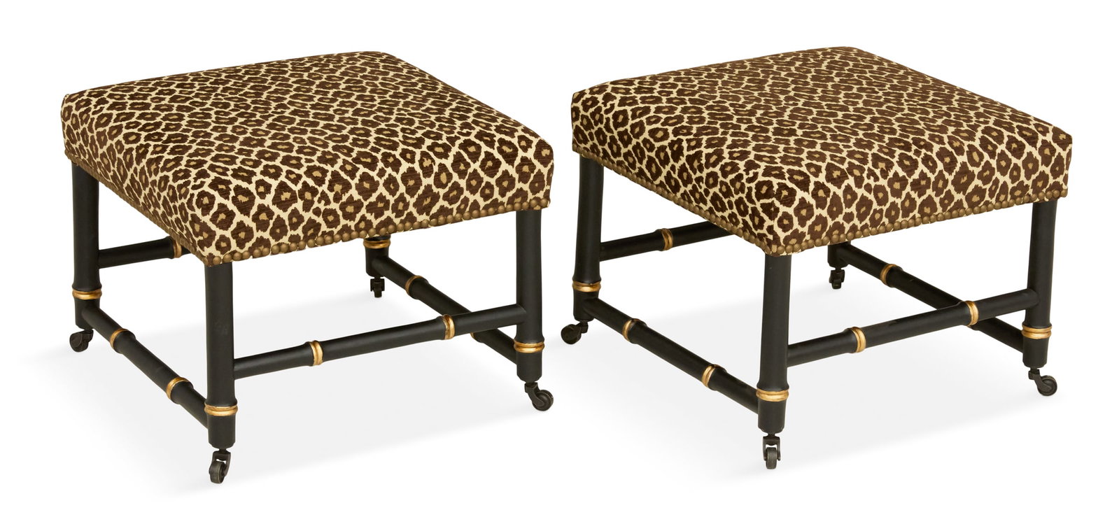 Pair of Regency-Style Ebonized Stools (1 of 2)