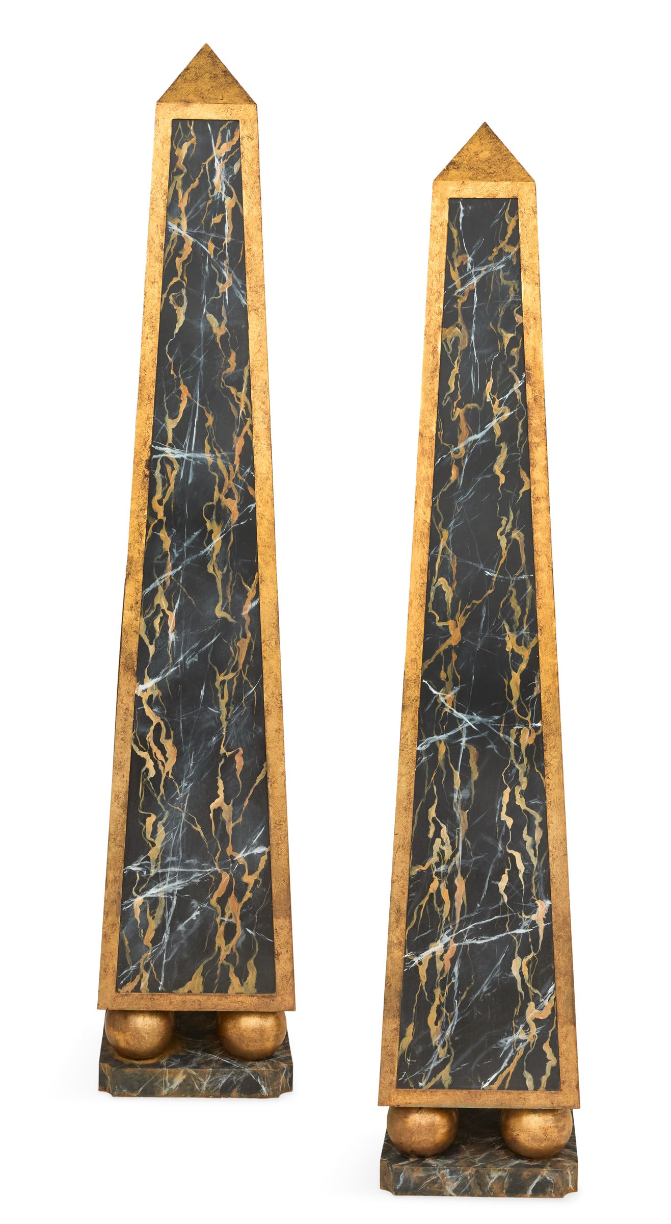 Pair of Monumental Italian Tole Obelisks (1 of 3)