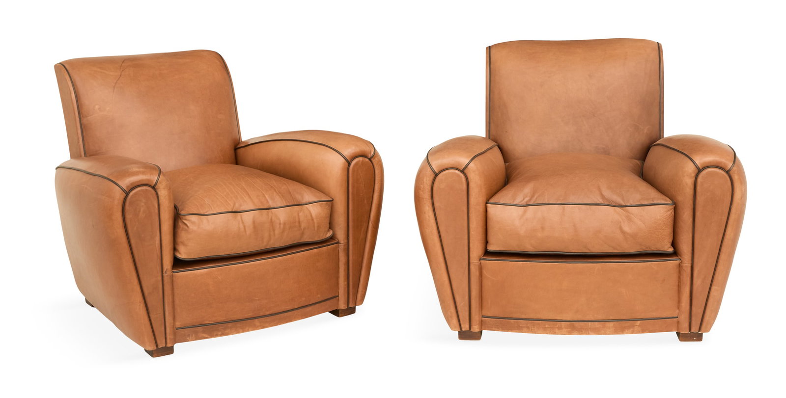 Pair of French Art Deco-Style Leather Club Chairs (1 of 2)