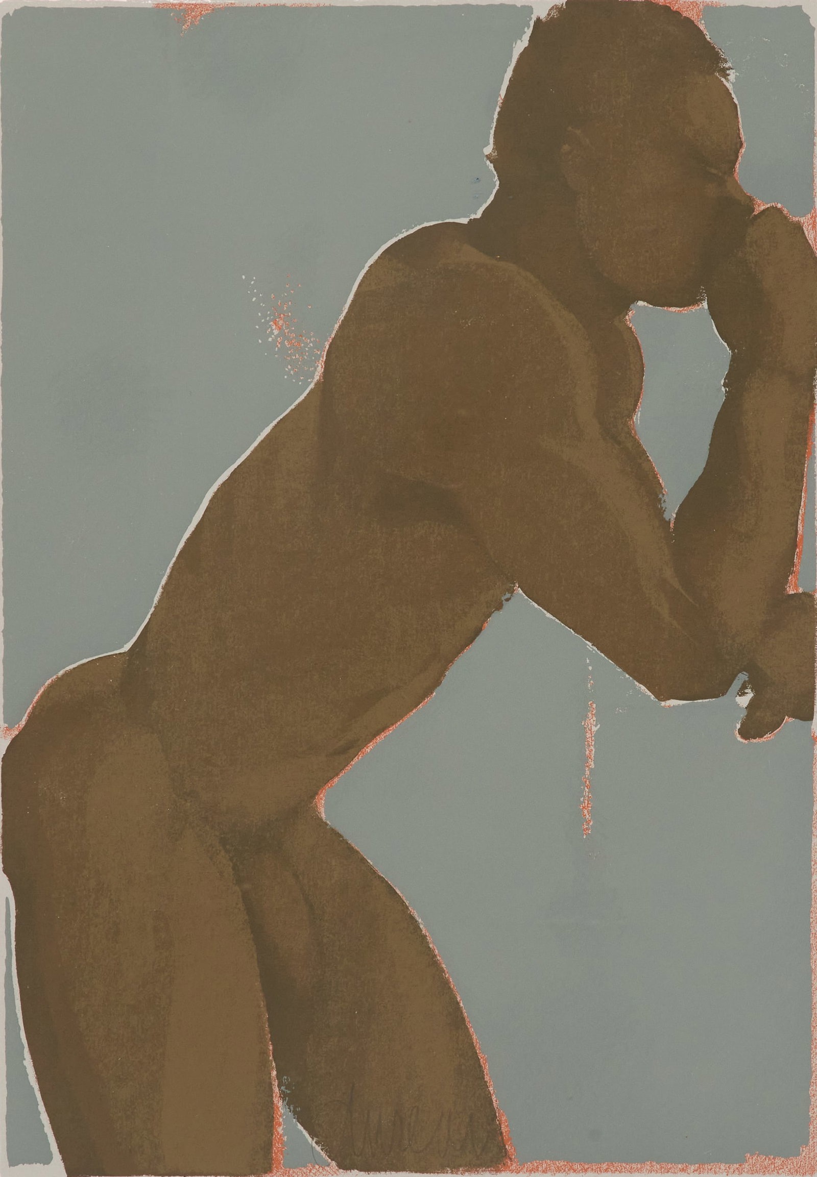 George Valentine Dureau (US/Louisiana, 1930-2014): George Valentine Dureau (American/Louisiana, 1930-2014) "Raymond Maxwell Hall" lithograph on paper pencil-signed lower center, artist blind-stamp lower left, titled lower left and inscribed "workshop