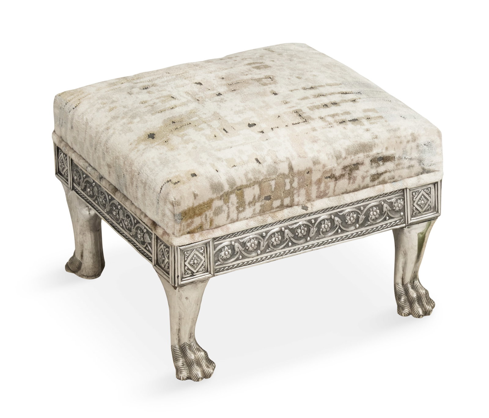 Unusual Cast-Silver Footstool (1 of 2)