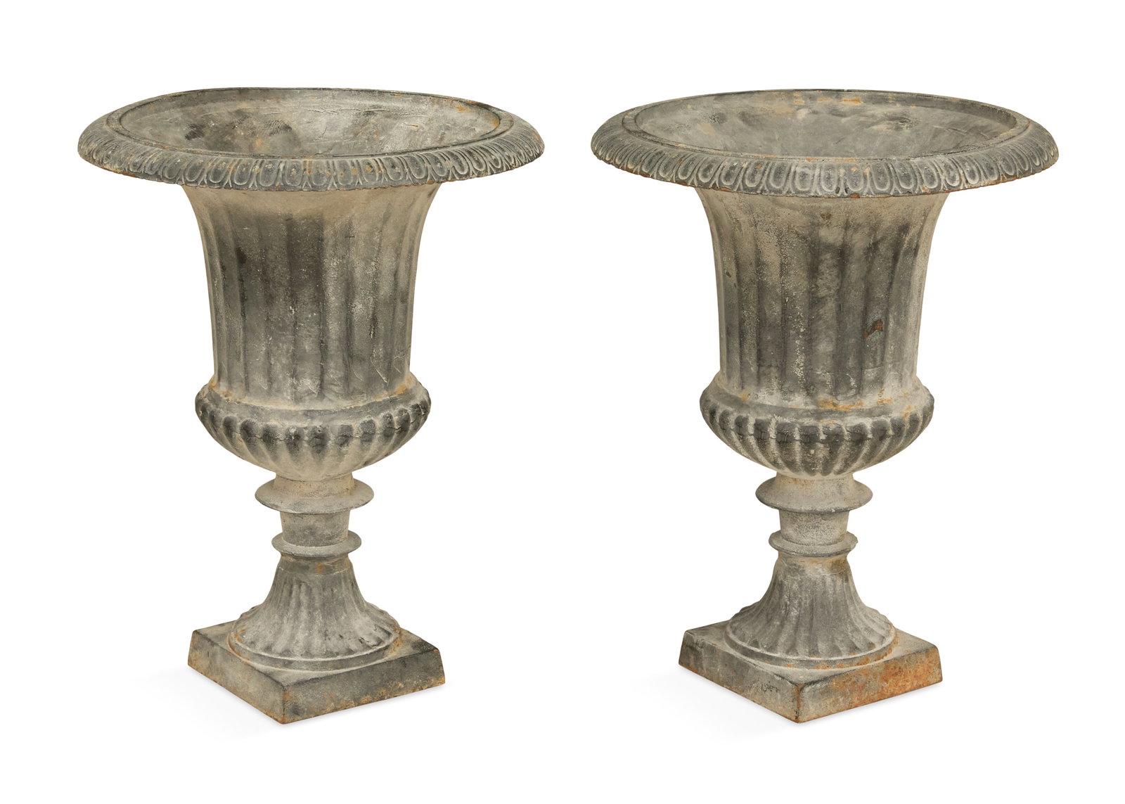 Pair of Cast-Iron Garden Urns (1 of 2)