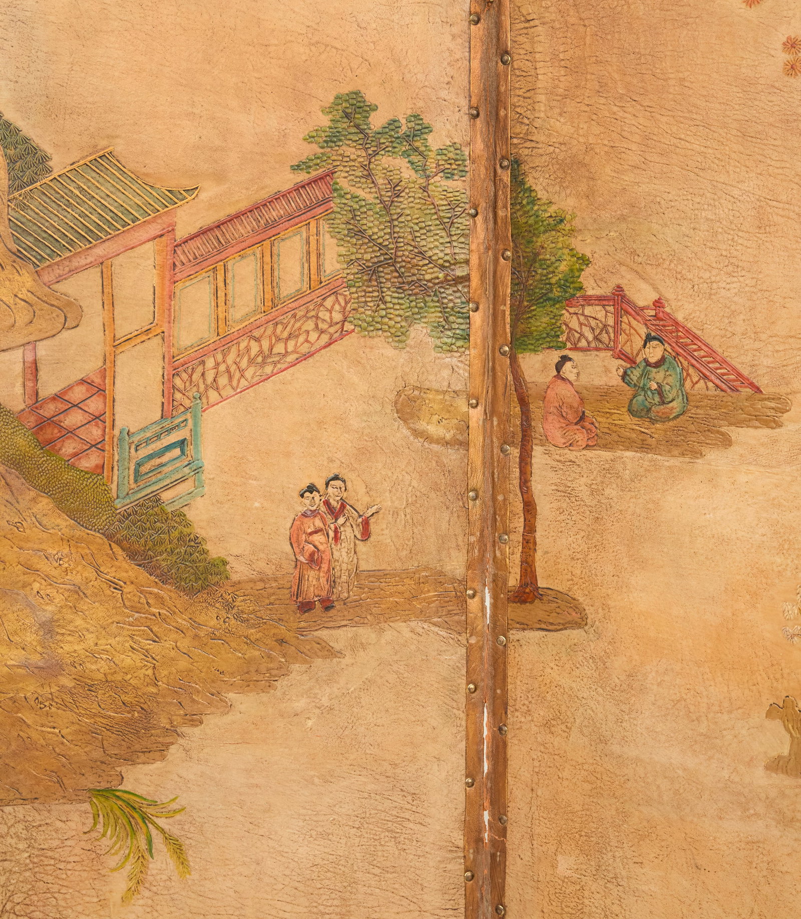 Four-Panel Leather Screen - 2