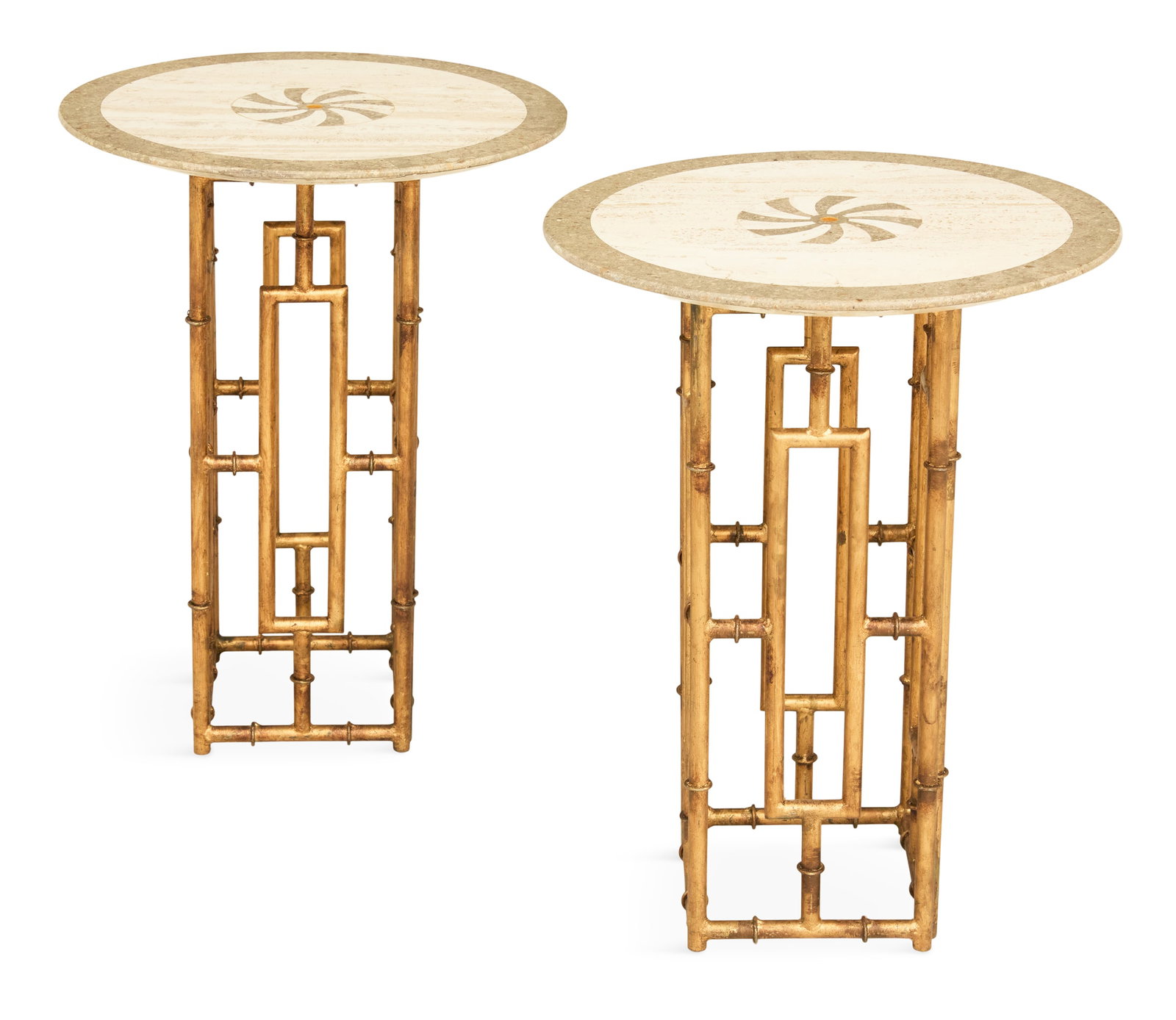 Pair of Aesthetic-Style Marble-Top Side Tables (1 of 2)