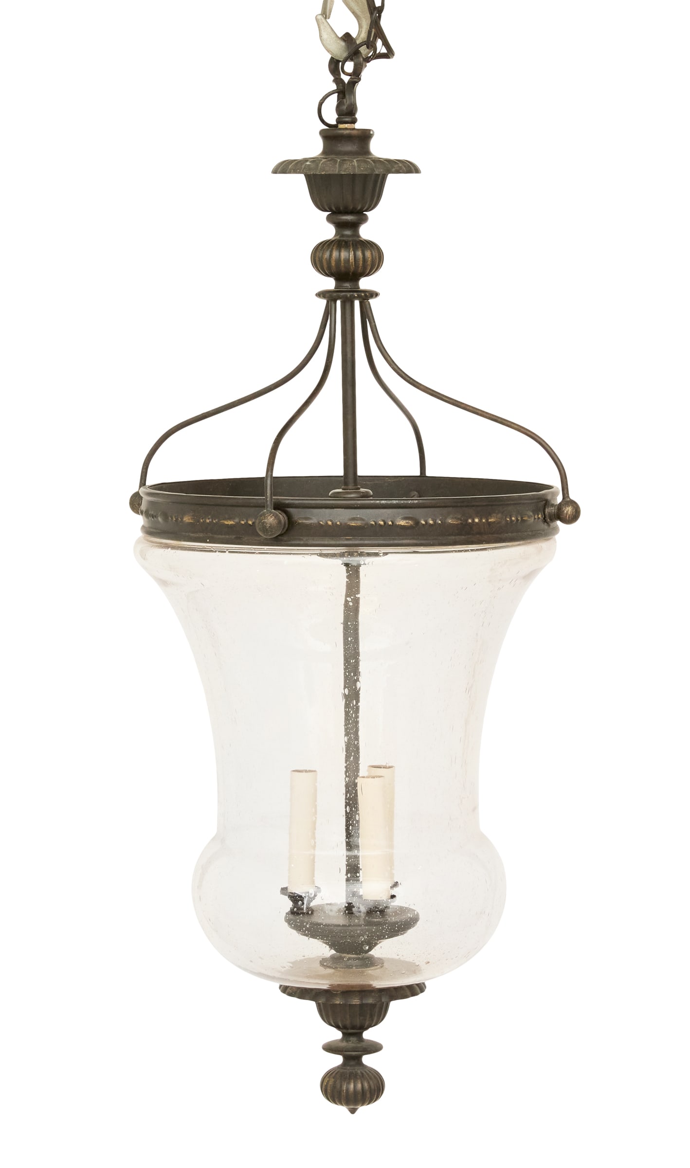 Patinated-Metal and Glass Hall Lantern (1 of 1)
