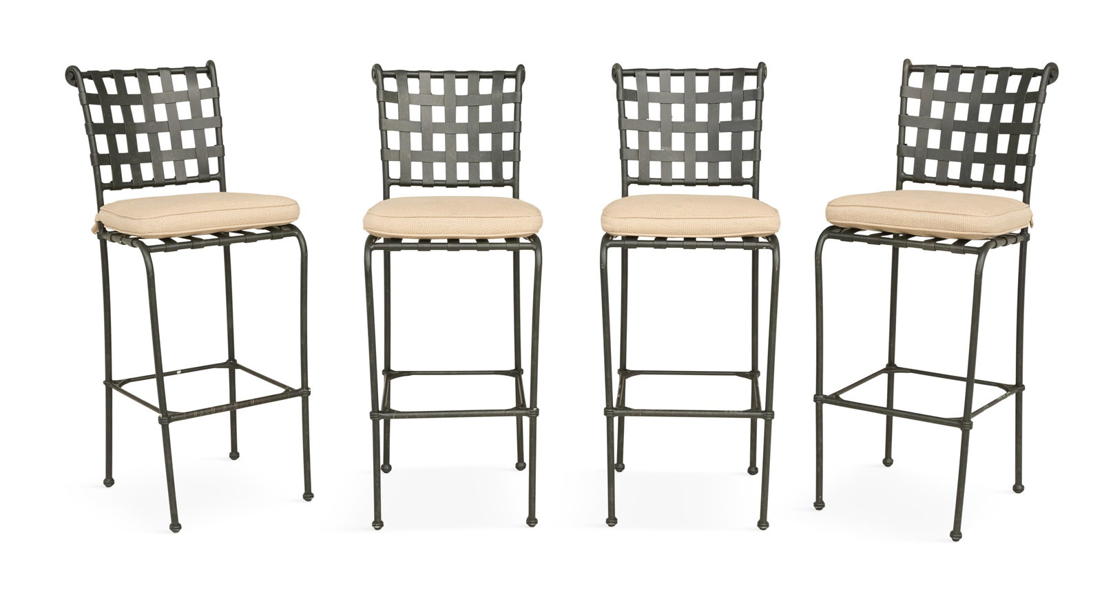 Set of Four Brown Jordan "Florentine" Bar Stools (1 of 4)