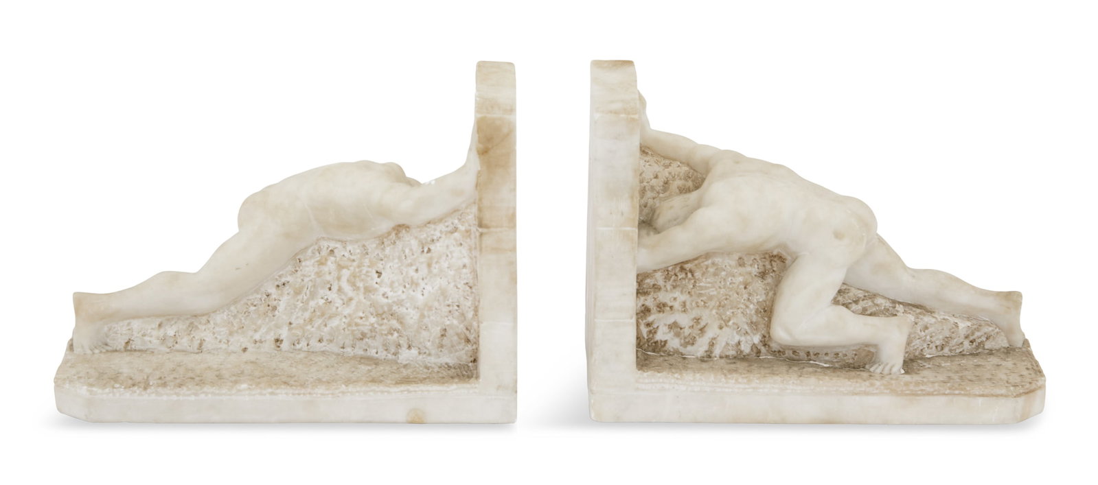 Pair of Italian Alabaster Figural Bookends (1 of 3)
