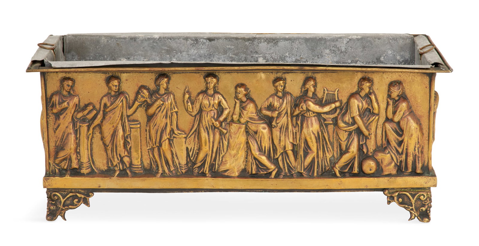 Molded Brass Planter in the Neo-Grec Style