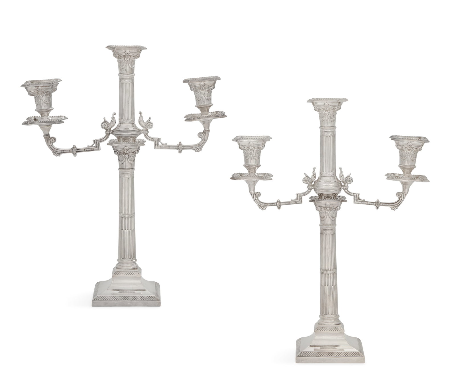 Pair of Edwardian Silverplate Candelabra (1 of 2)