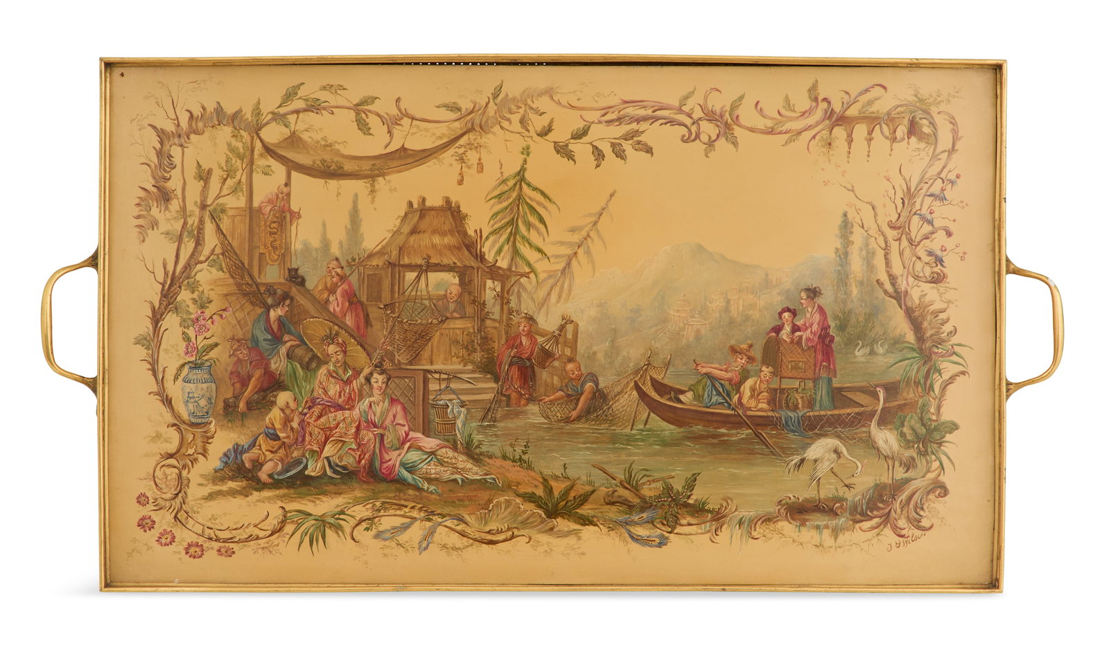 Painted Tole Gallery Tray (1 of 3)