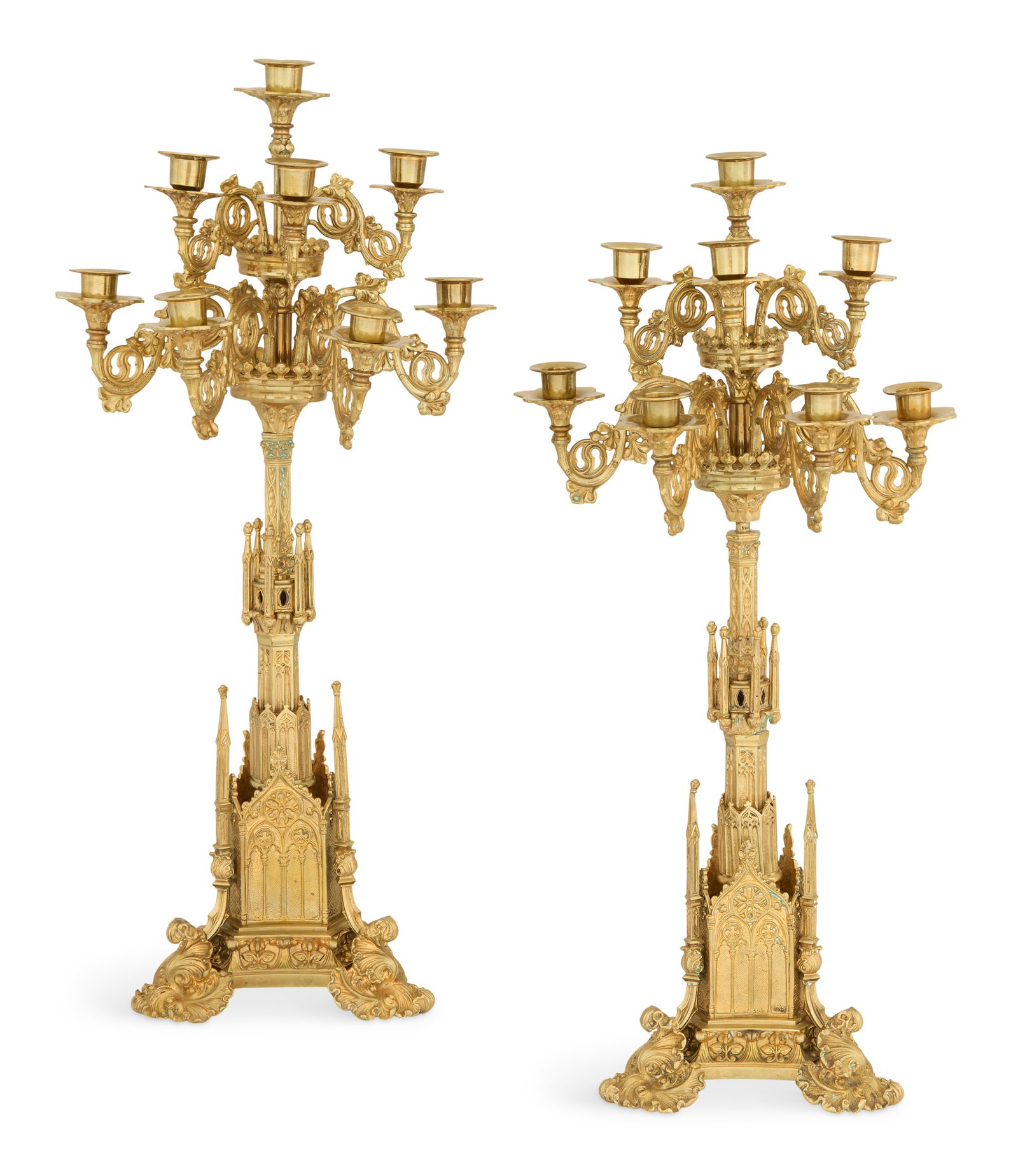 Pair of English Gilt-Bronze Candelabra (1 of 2)