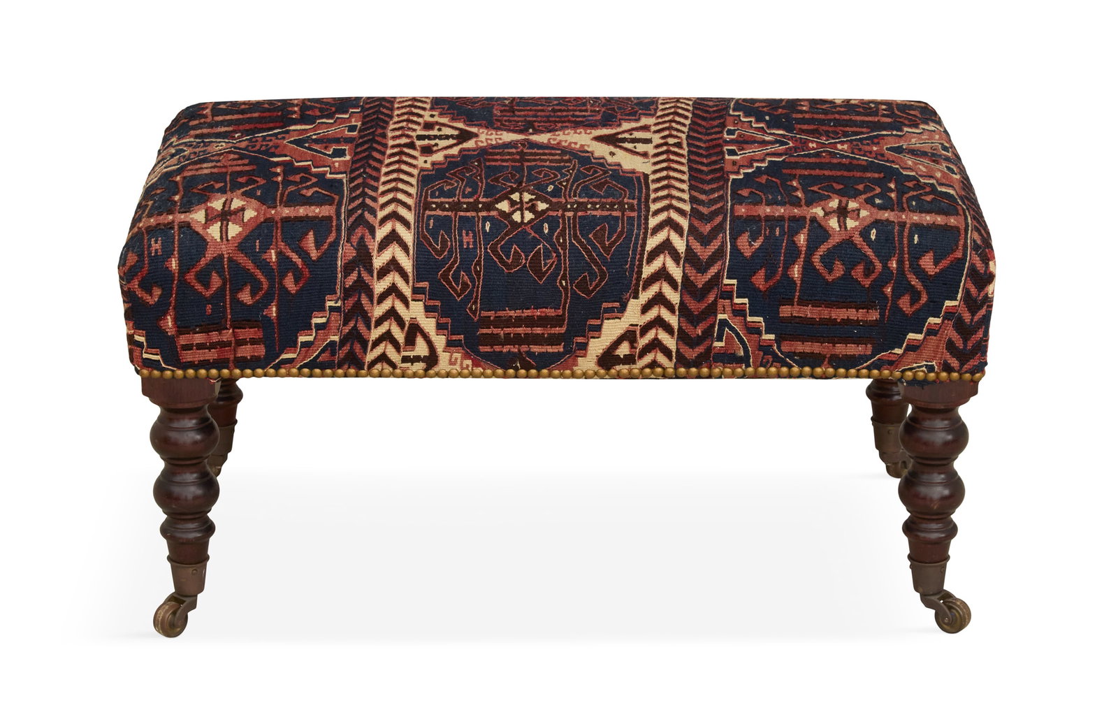 William IV-Style Mahogany and Upholstered Ottoman (1 of 3)