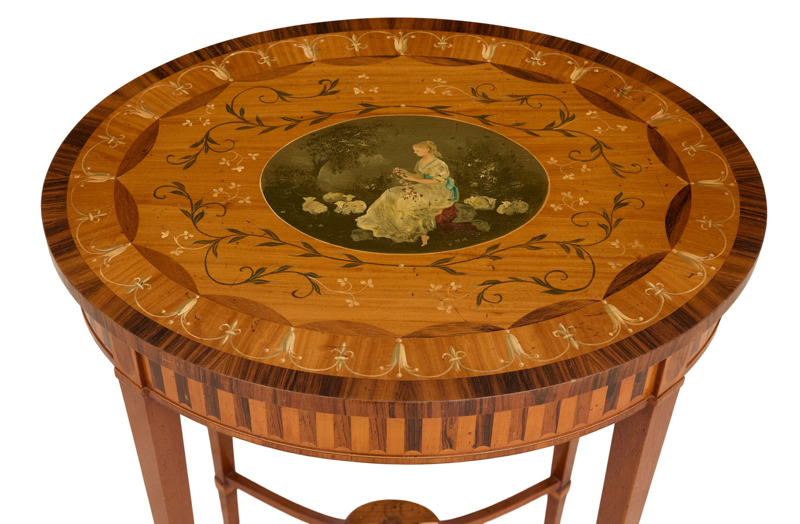 Edwardian Polychrome Oval Side Table - 2