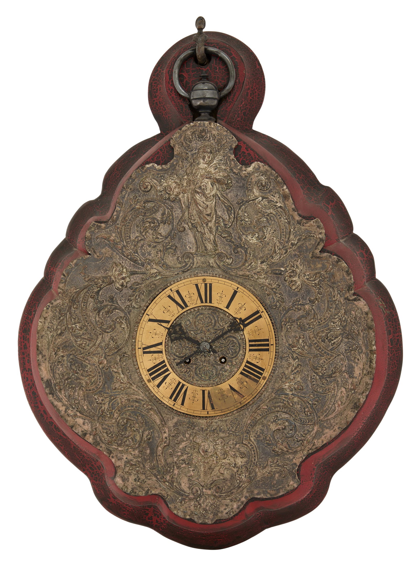Silvered Metal and Painted Wood Cartel Clock (1 of 3)