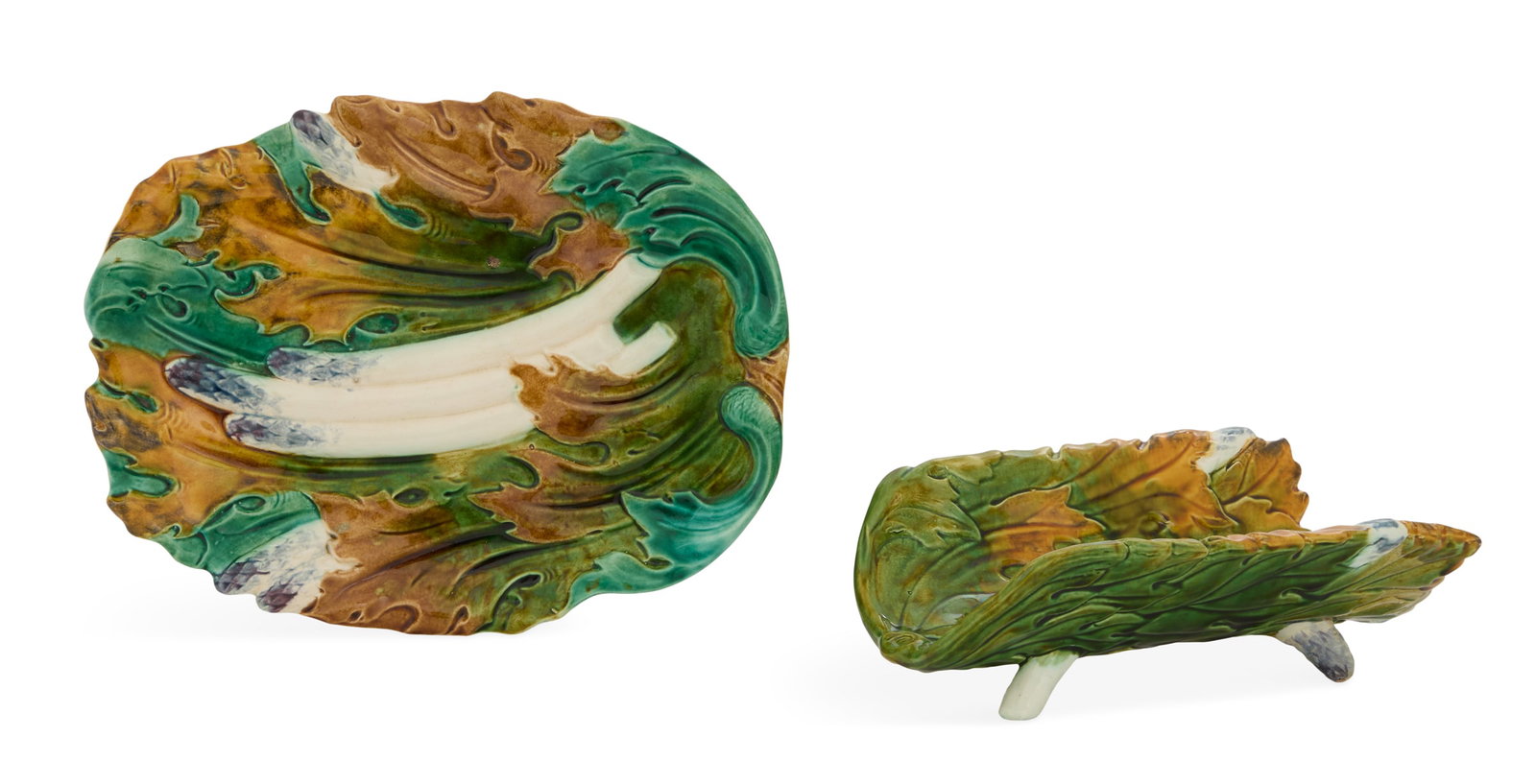 French Majolica Asparagus Serving Set (1 of 3)