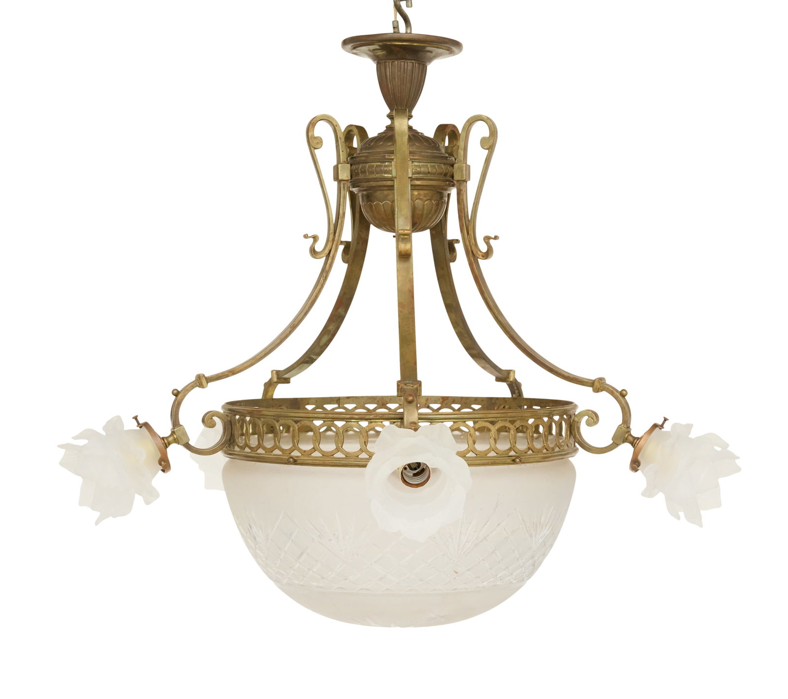 French Bronze and Cut-Glass Chandelier (1 of 1)