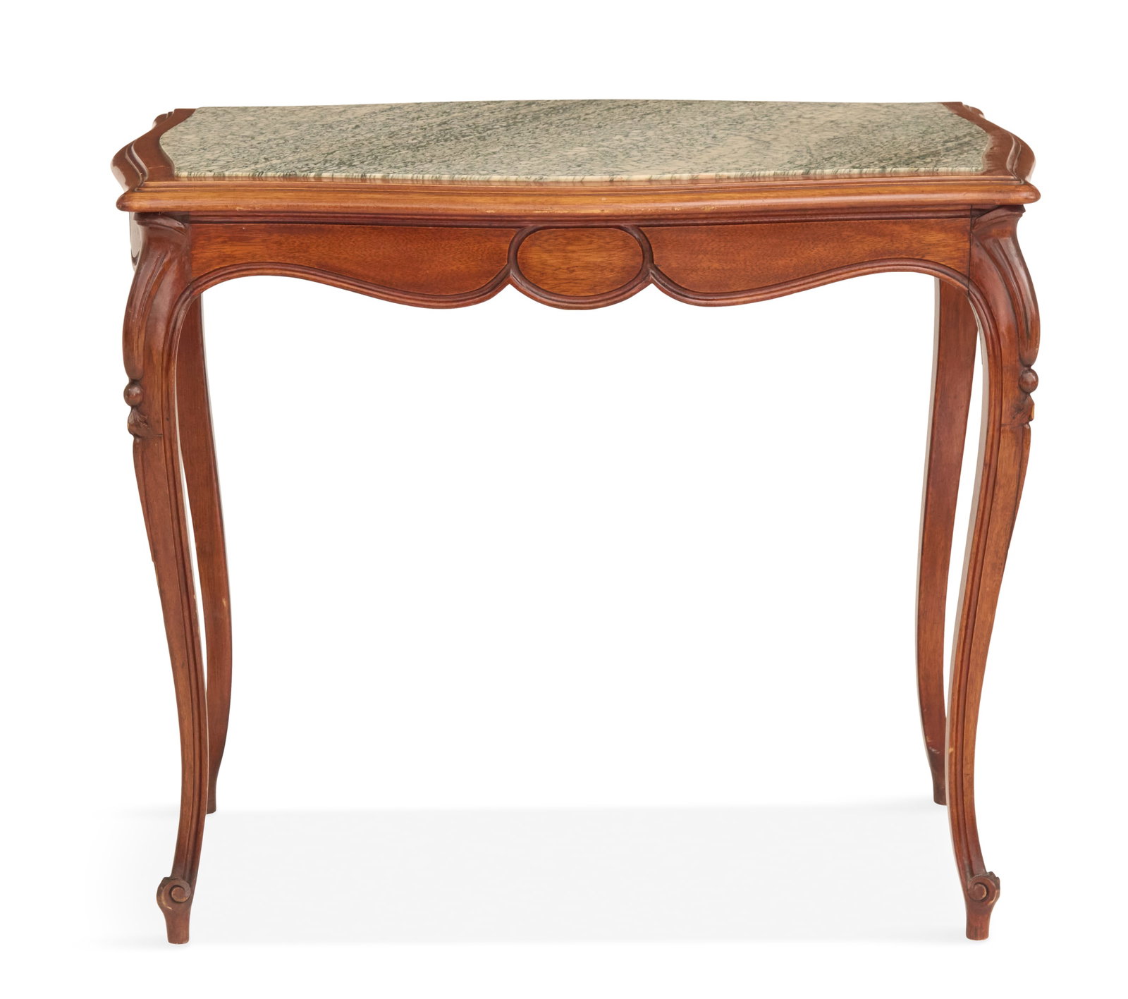 French Mahogany and Marble-Top Salon Table (1 of 3)