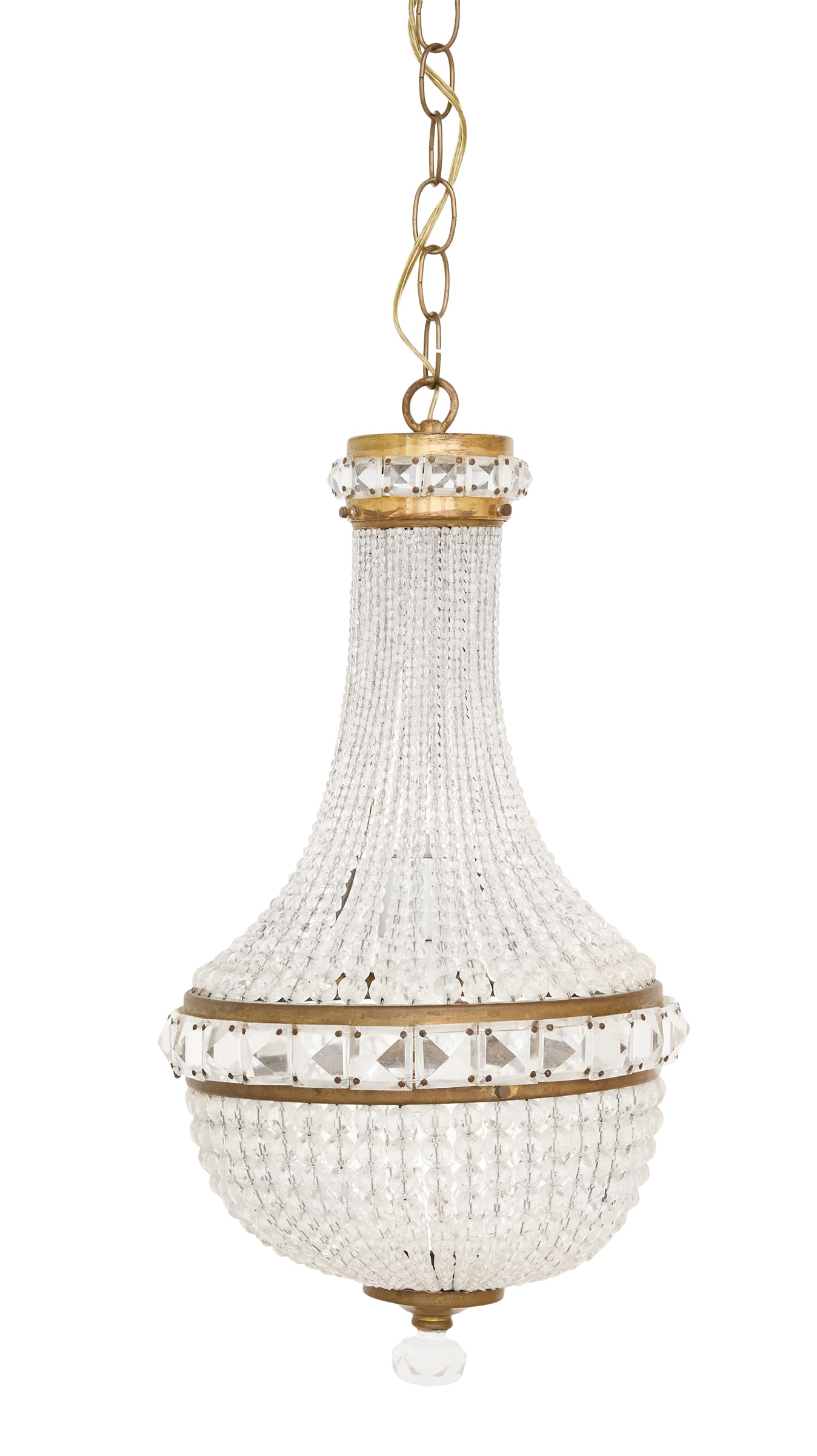 Petite French Brass and Crystal Chandelier (1 of 1)