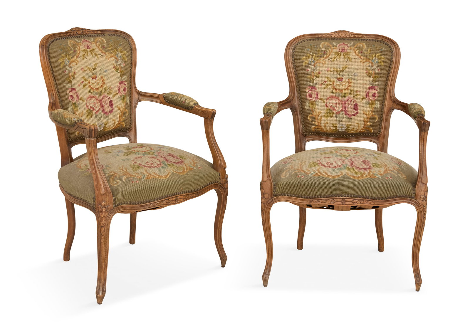 Pair of French Fruitwood Fauteuils (1 of 2)