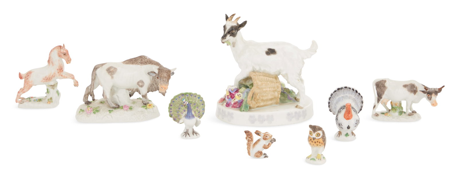 Collection of Eight Meissen Porcelain Animals (1 of 2)