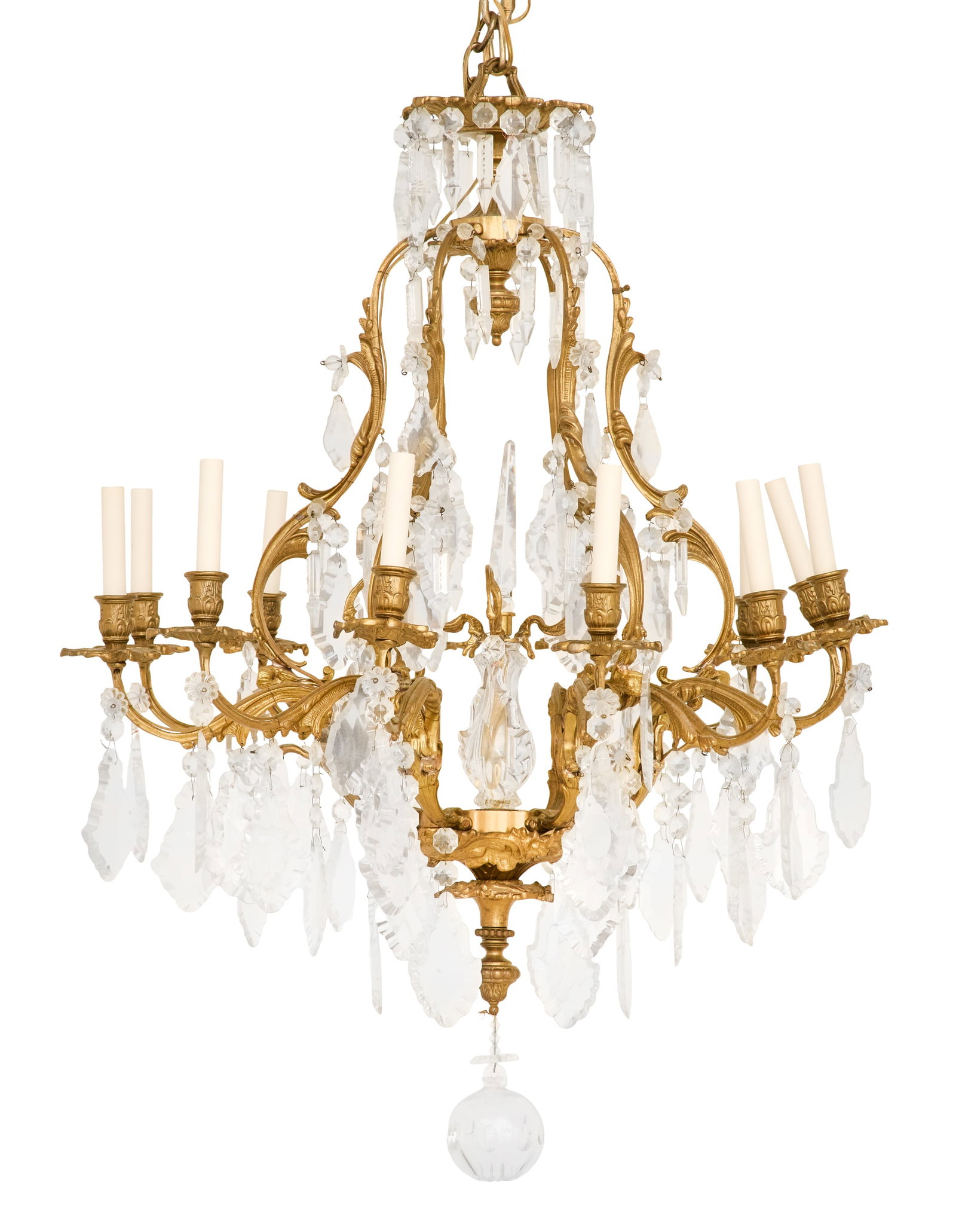 Gilt-Brass and Crystal Chandelier (1 of 1)