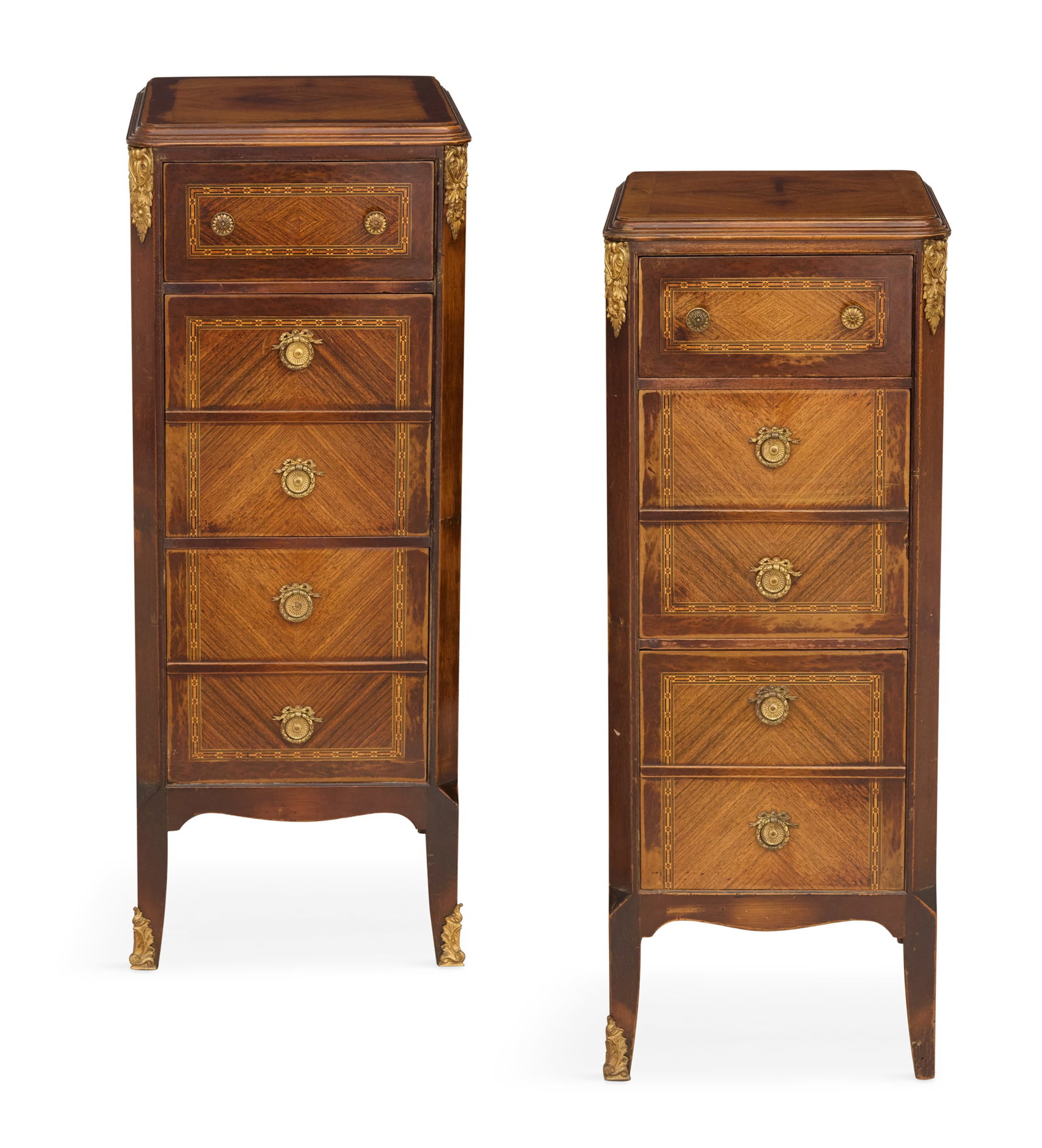 Pair of Louis XV/XVI-Style Kingwood Commodes (1 of 3)