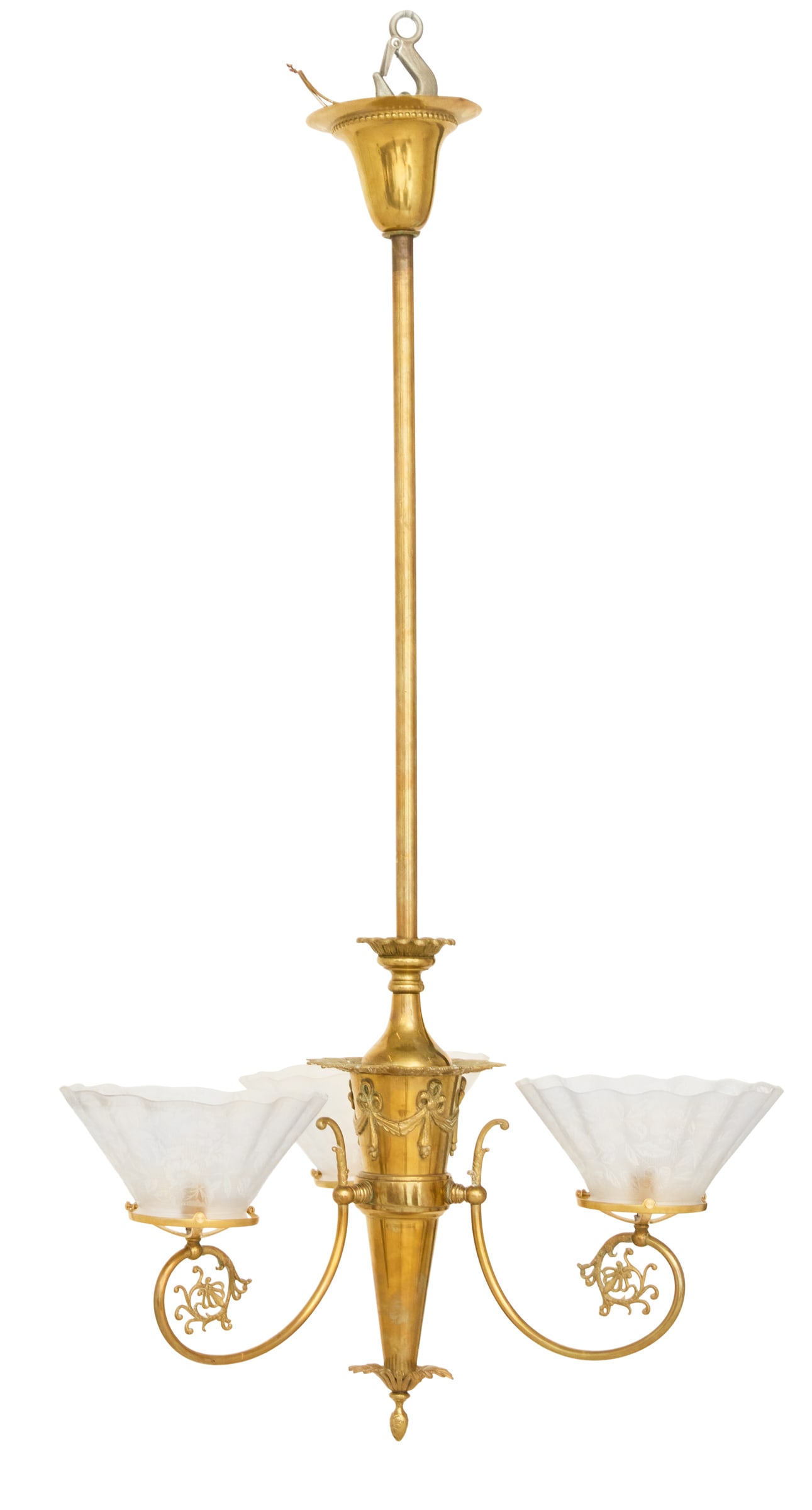 Neoclassical-Style Brass Chandelier (1 of 1)