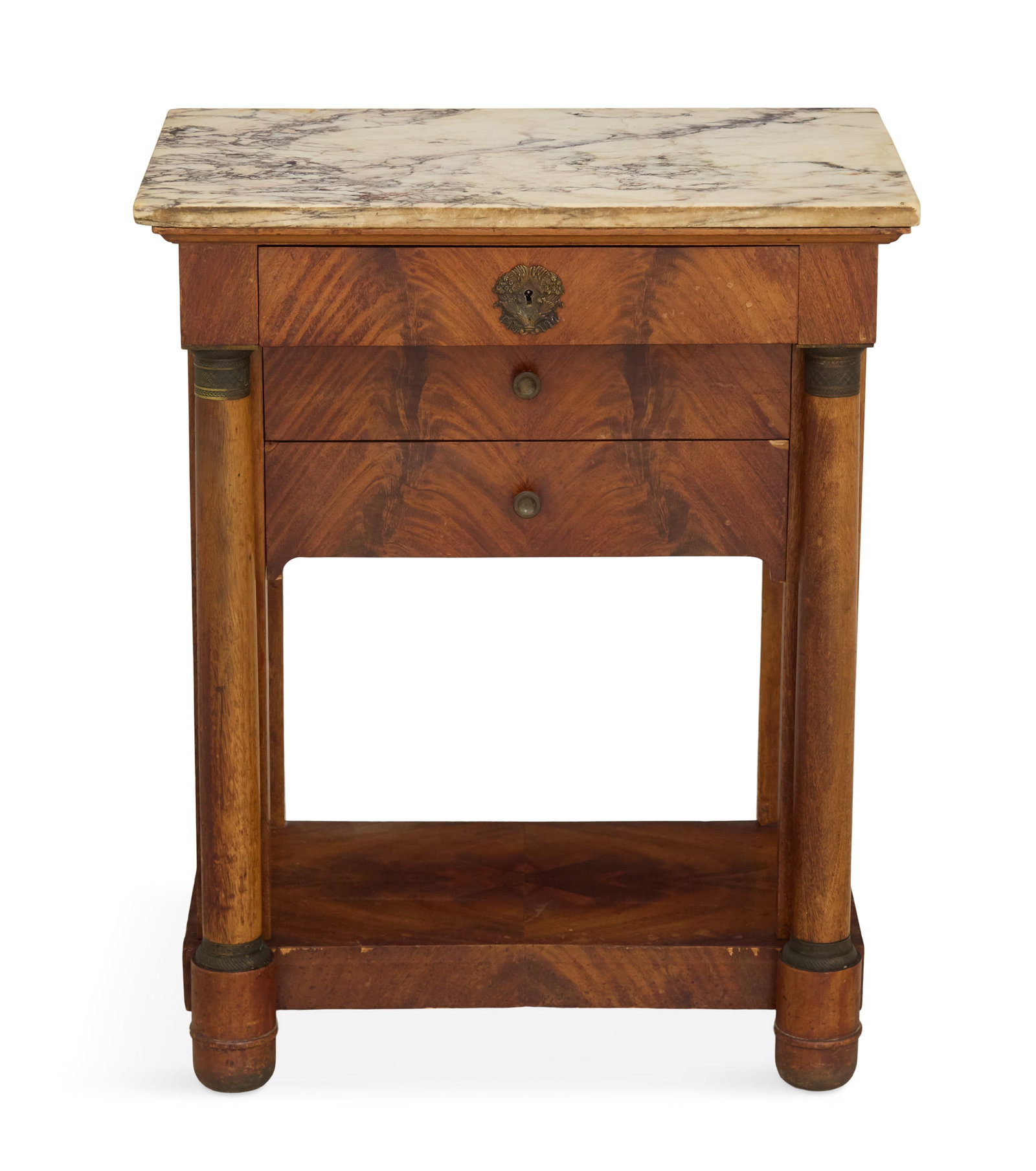 Empire-Style Mahogany and Marble-Top Commode (1 of 4)