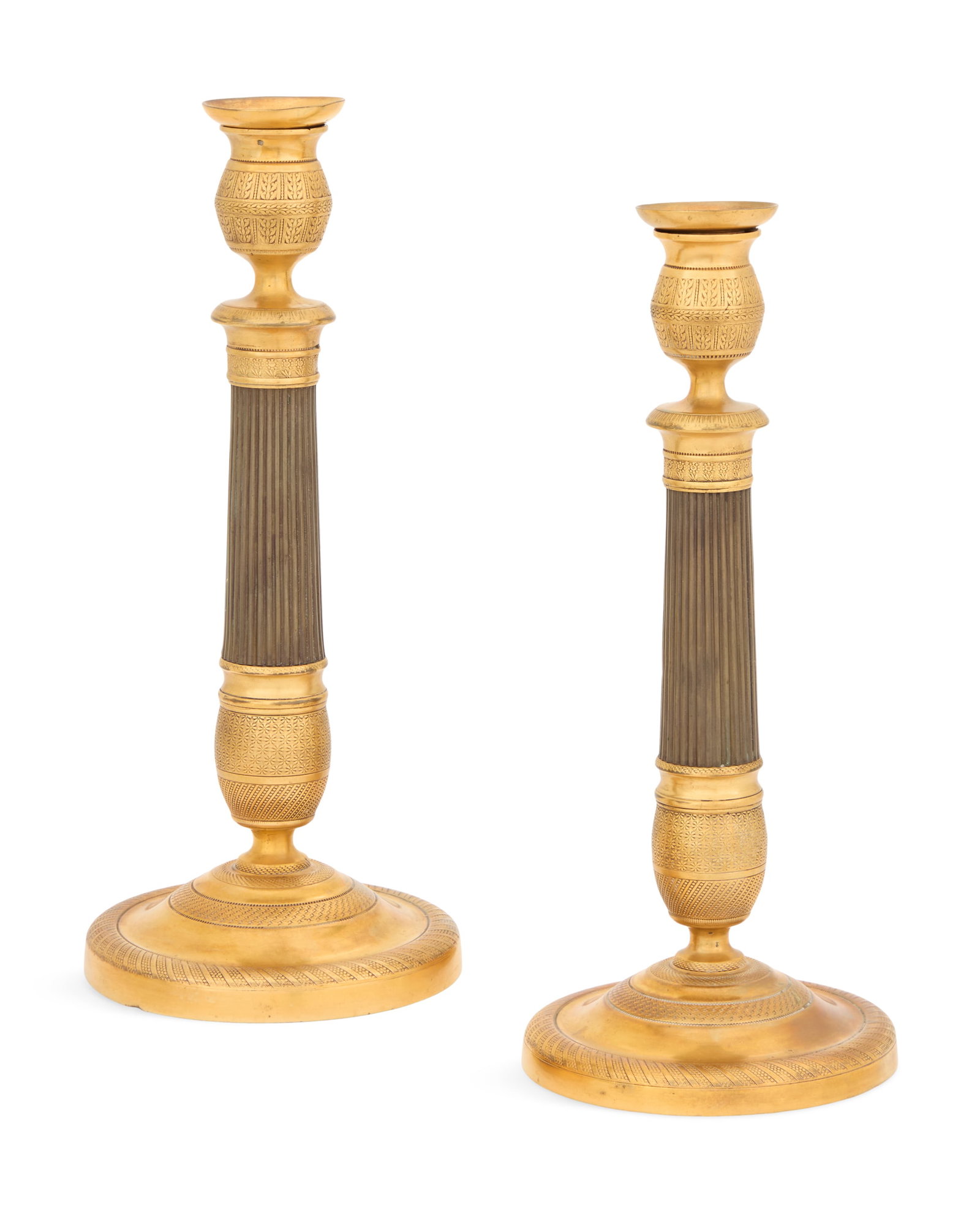 Pair of Brass Candlesticks in the Empire Taste (1 of 1)