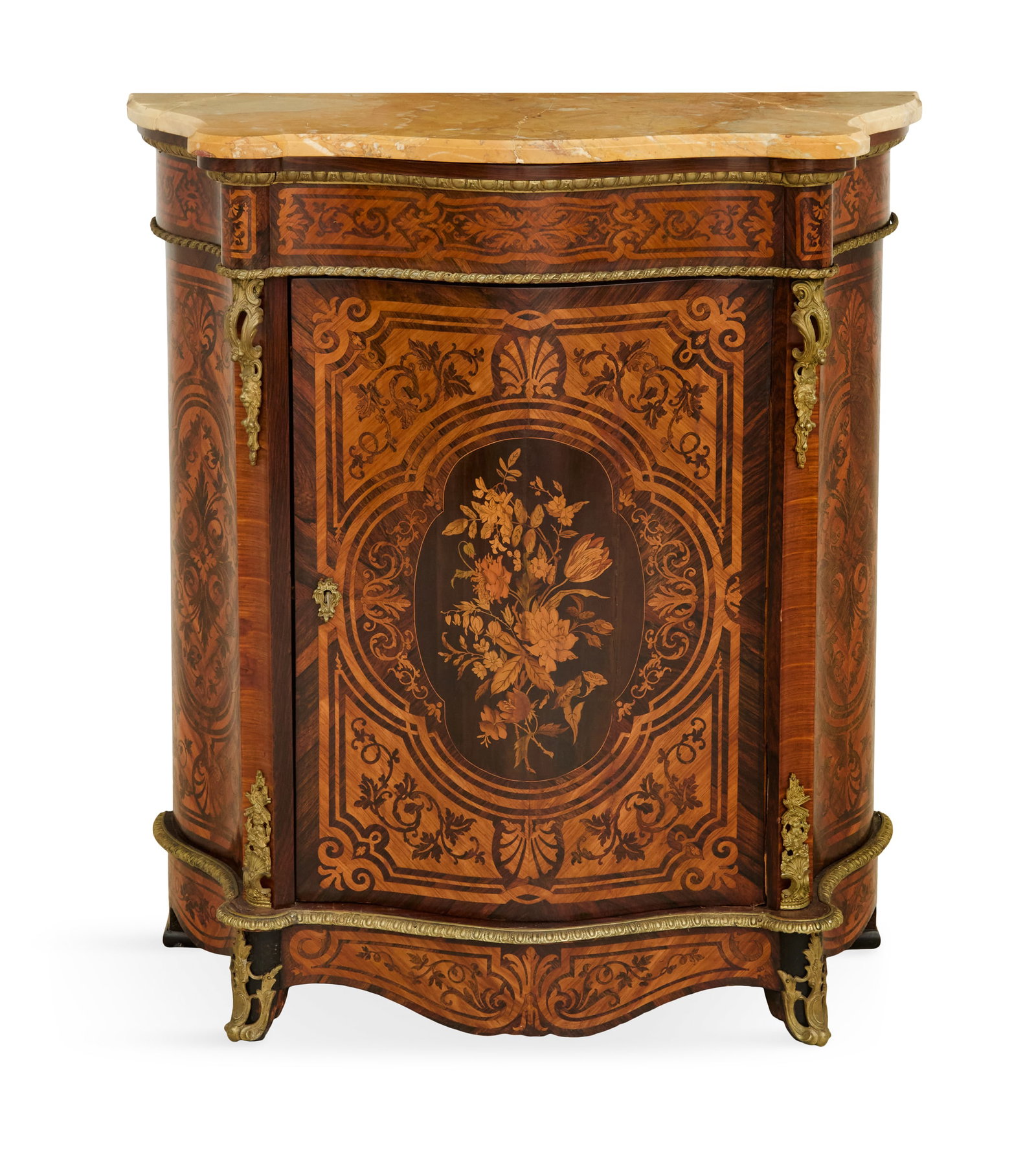 Kingwood and Inlaid Marble-Top Parlor Cabinet (1 of 4)