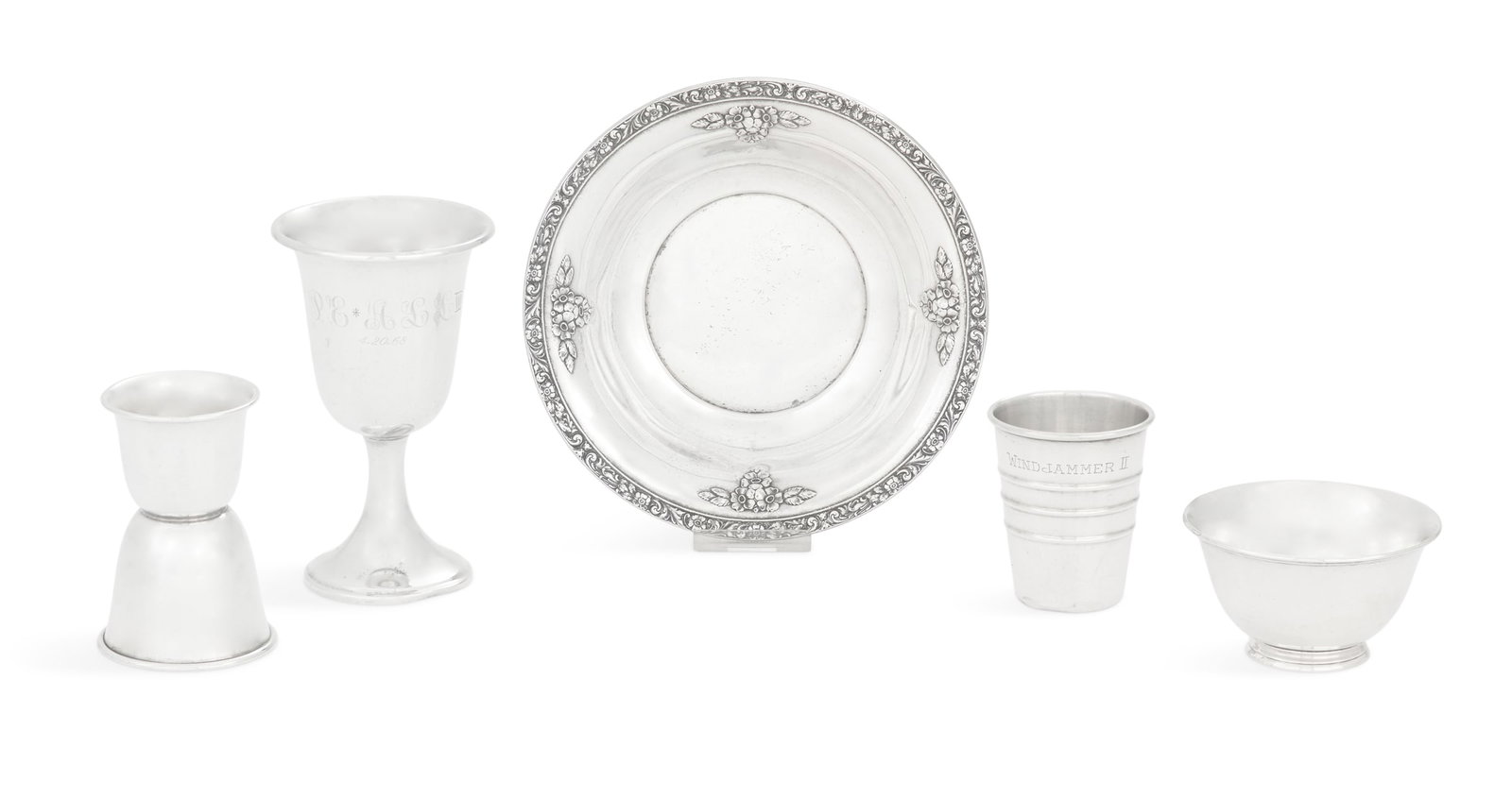 Five Pieces of American Small Silver Barware (1 of 8)