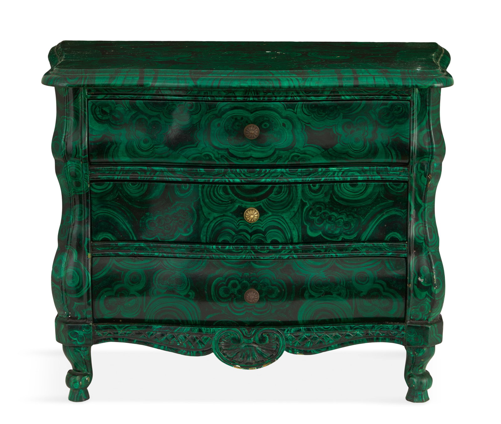 Italian Faux Malachite Miniature Chest