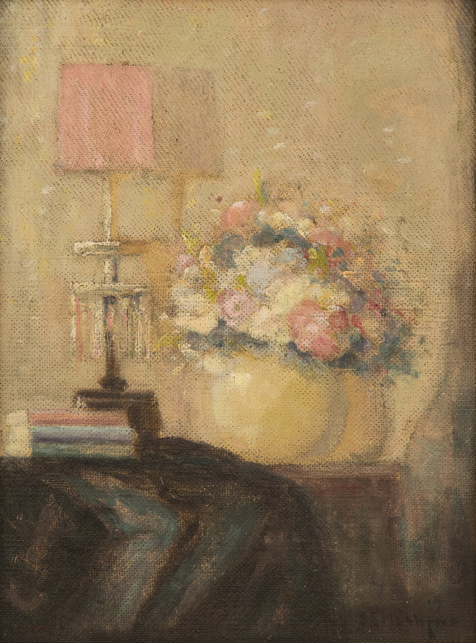 Steve E. Matthews (American, 20th Century): Steve E. Matthews (American, 20th Century) "Floral Still Life" oil on canvas board signed lower right, and artist and title identified en verso. Framed. 16" x 12", framed 19-1/4" x 15-1/2"