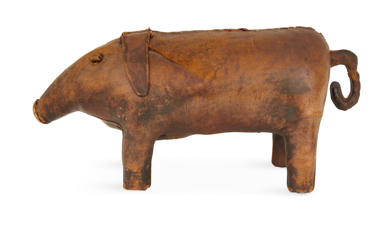 Leather Pig Footstool (1 of 4)