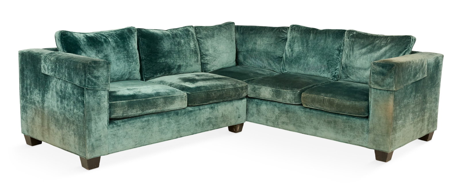 Contemporary Blue Velvet Sectional Sofa (1 of 2)