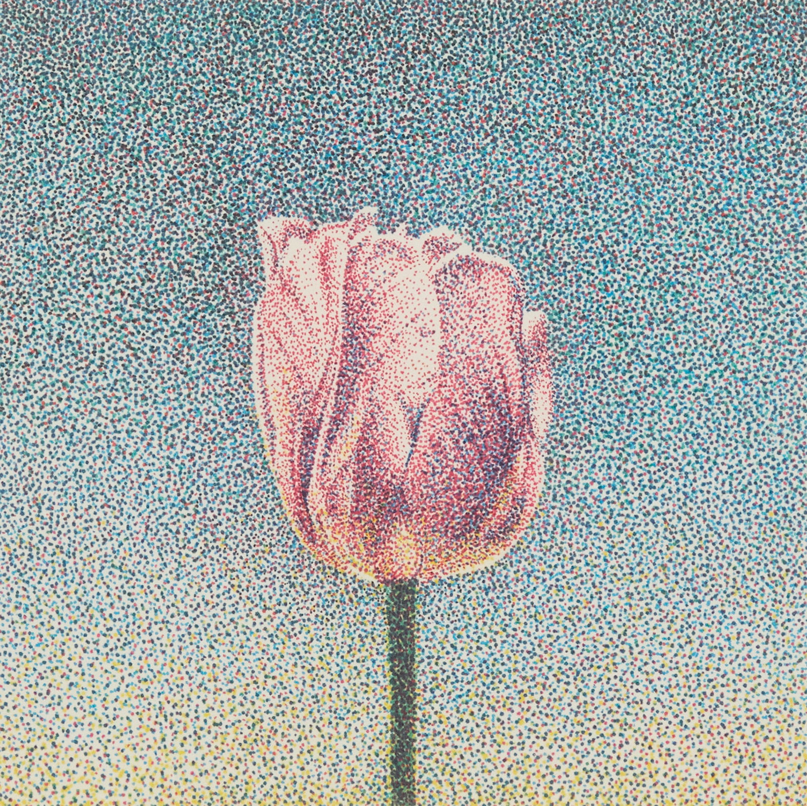 Jerry Wilkerson (American, 1943-2007): Jerry Wilkerson (American, 1943-2007) "Tulip", 1990 fiber pen on rag board signed and dated lower right. Matted, glazed and framed. sight 9-3/4" x 10", framed 18-3/4" x 18-1/2"