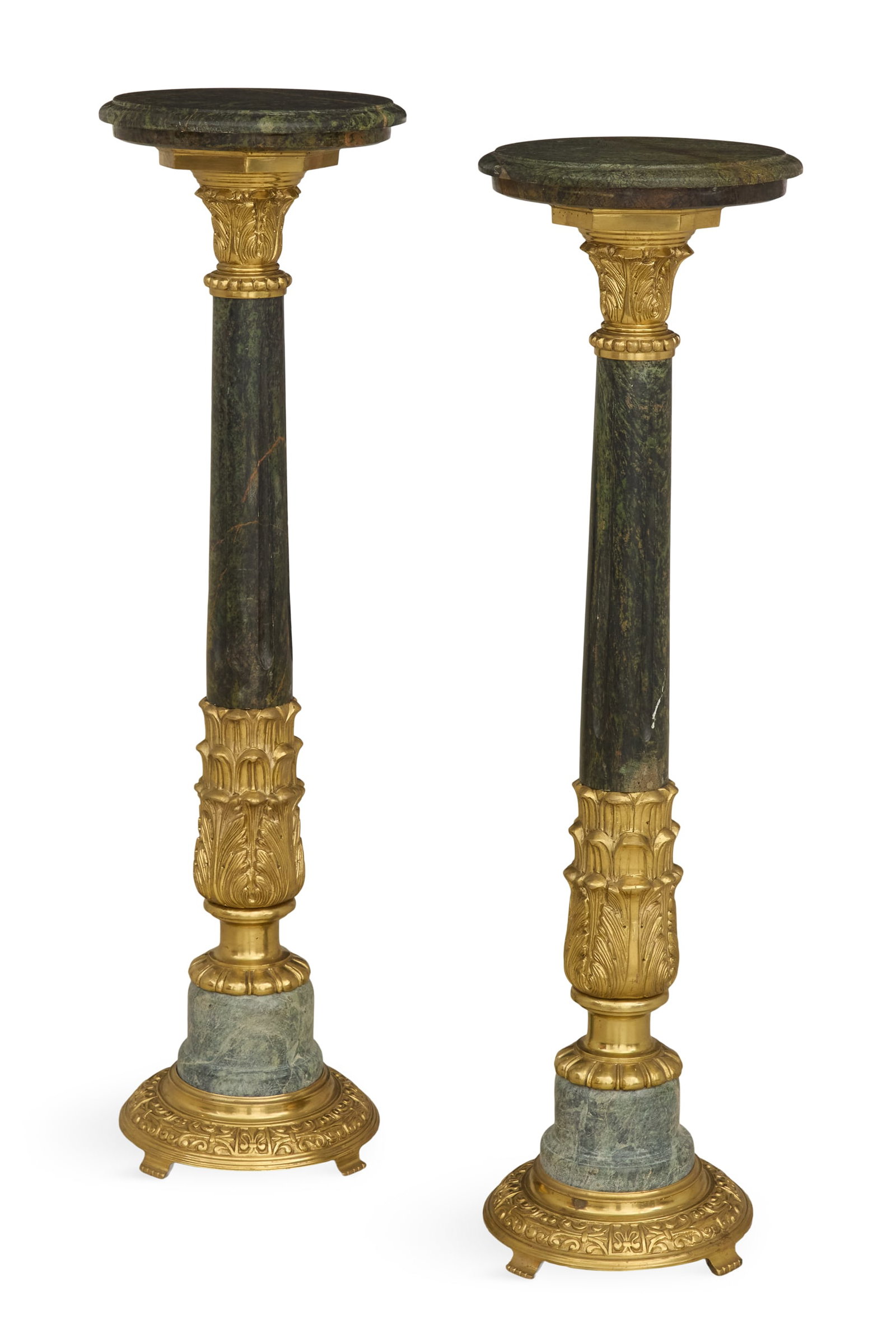Pair of Polished Bronze and Marble Pedestals (1 of 4)