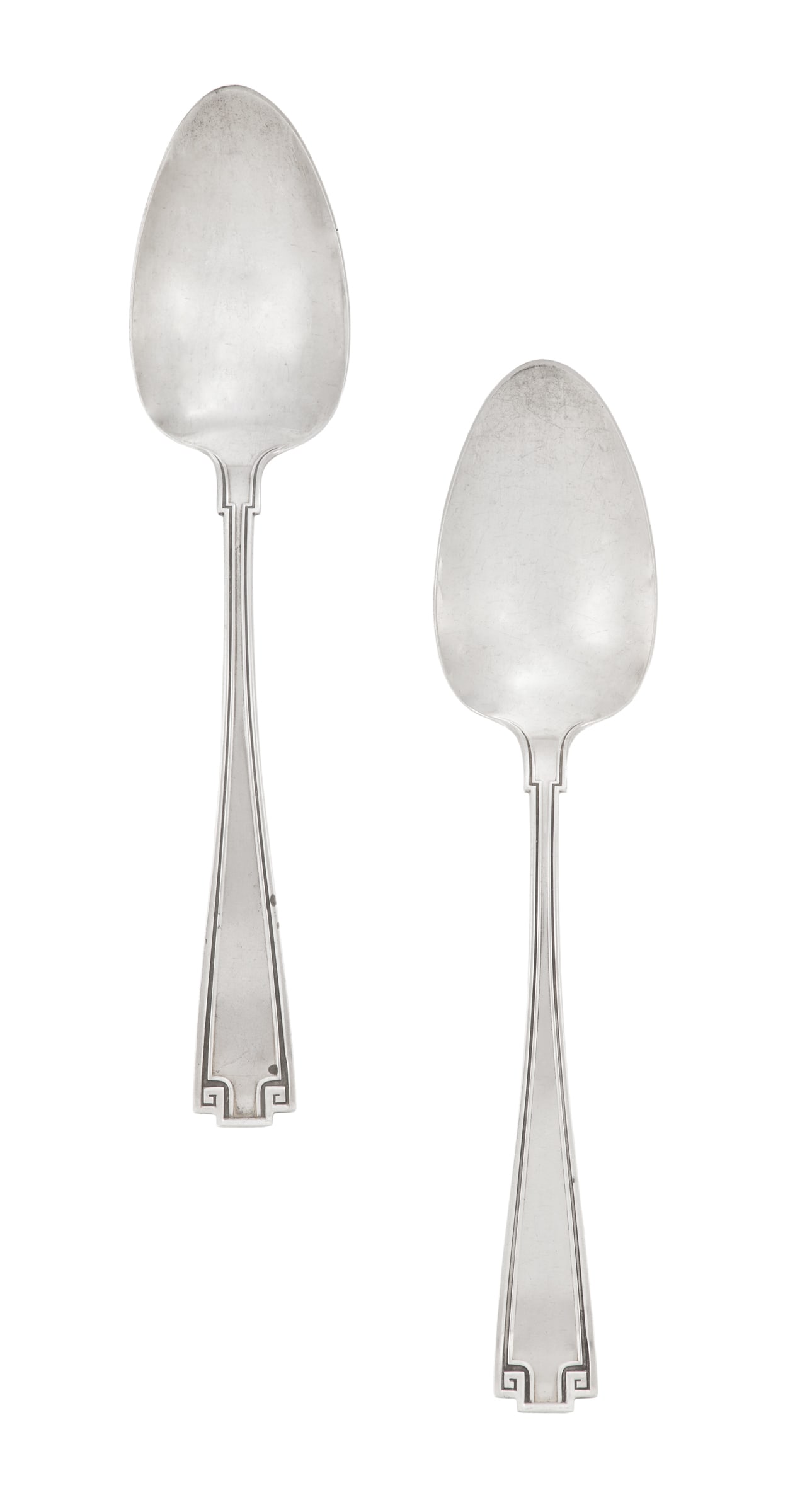 Two Gorham "Etruscan" Sterling Silver Tablespoons: Two Gorham "Etruscan" Sterling Silver Tablespoons the pattern designed in 1913 by William Christmas Codman (1839-1923), Providence, Rhode Island, no monograms. l. 8-1/2"; 3.84 total t. oz. Provenance: