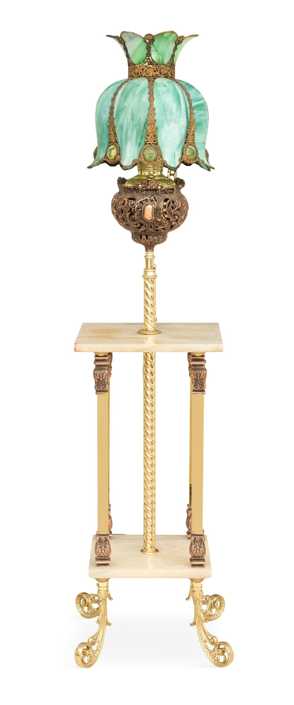 American Brass and Onyx Piano Lamp (1 of 4)