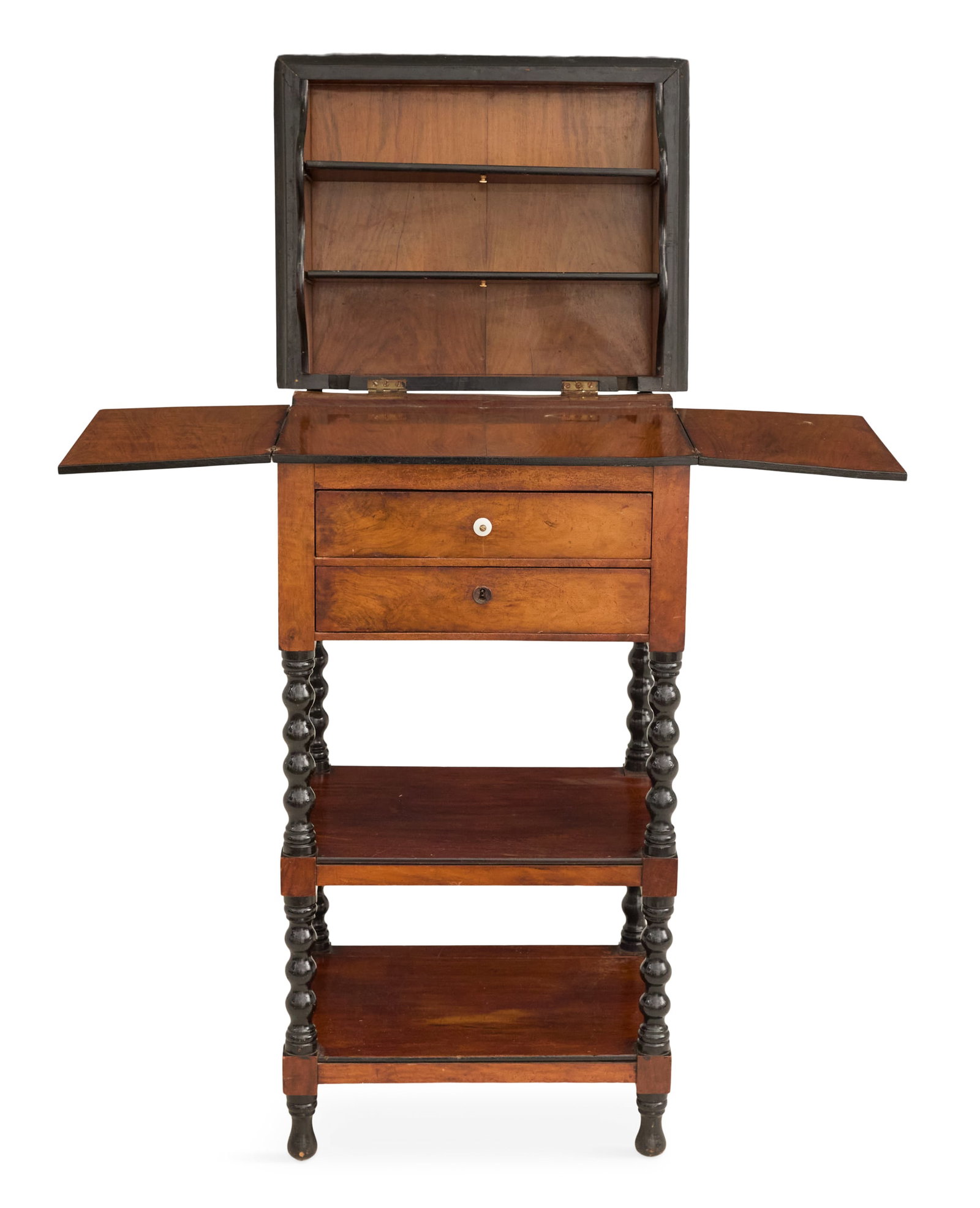 Unusual Continental Walnut Work Table - 2