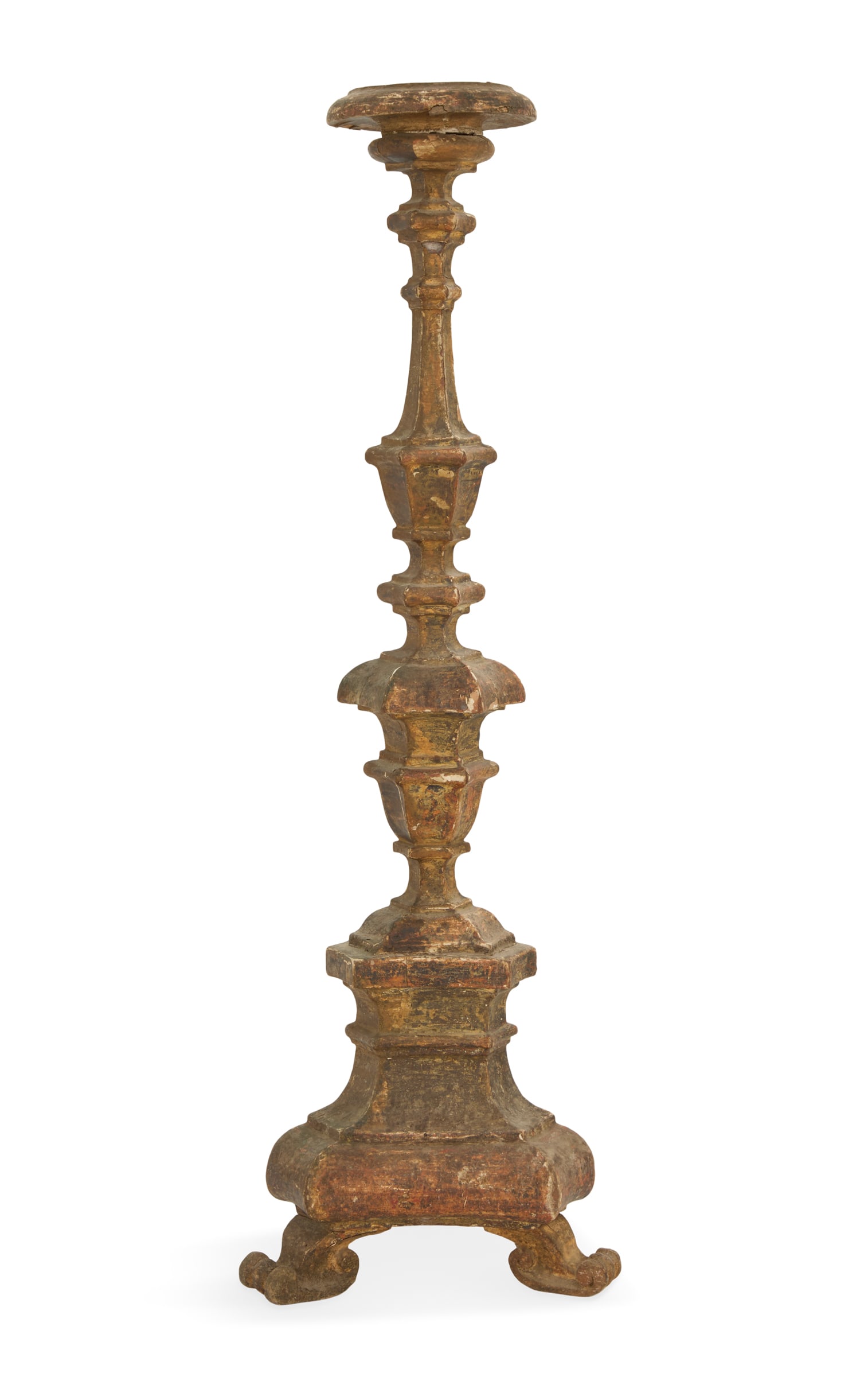 Continental Carved Wooden Altar Stick (1 of 2)
