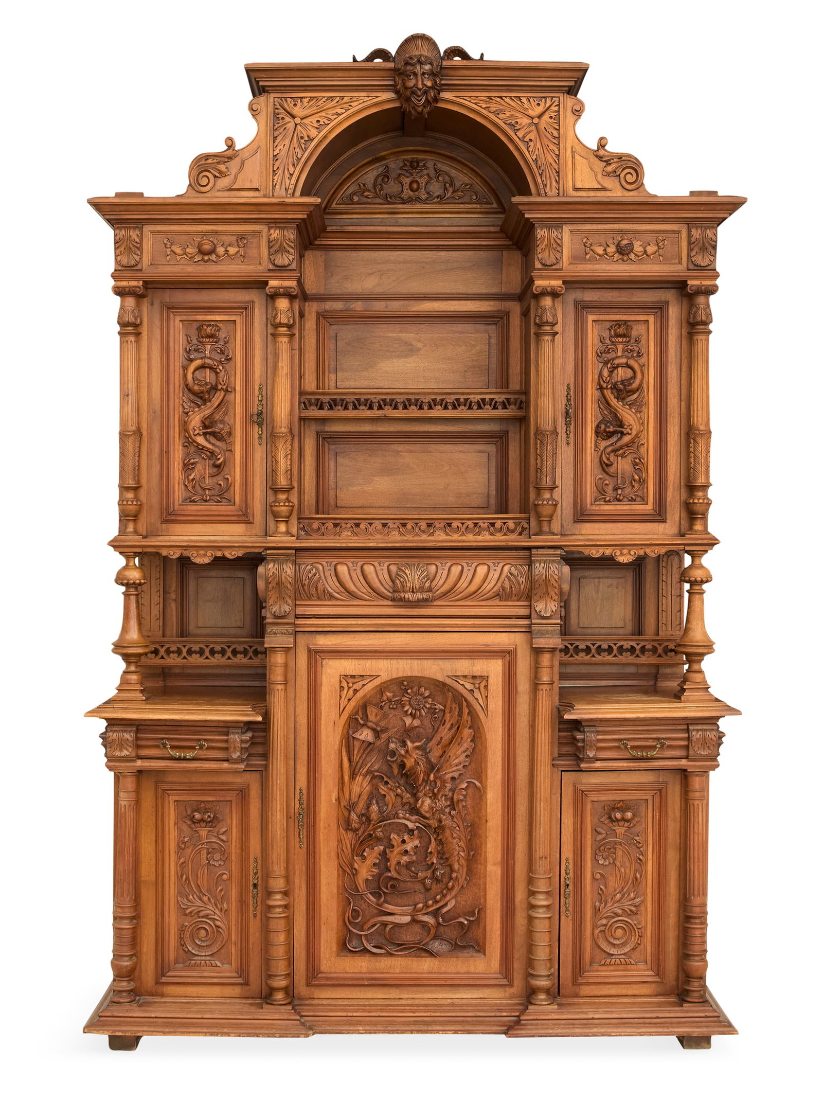 Continental Carved Walnut Breakfront (1 of 6)