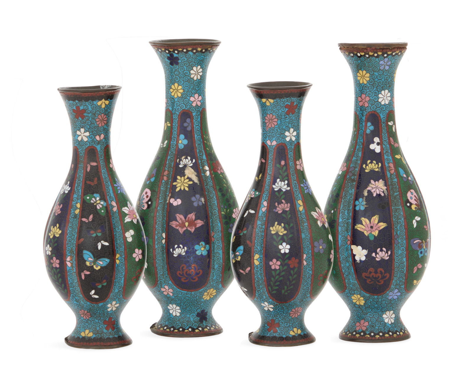 Two Pairs of Similar Chinese Cloisonne Vases (1 of 2)