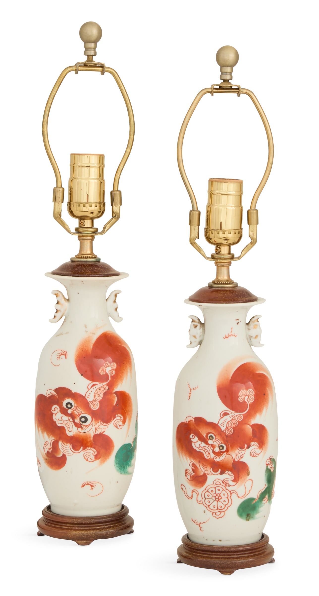 Pair of Chinese Ching Dynasty Vase Lamps (1 of 2)