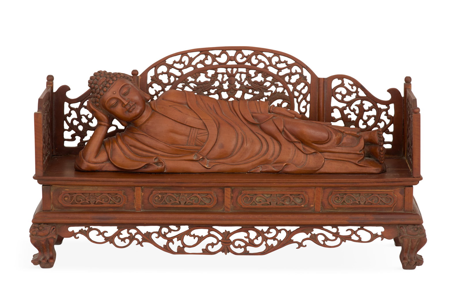 Chinese Boxwood Figure of a Reclining Buddha (1 of 3)